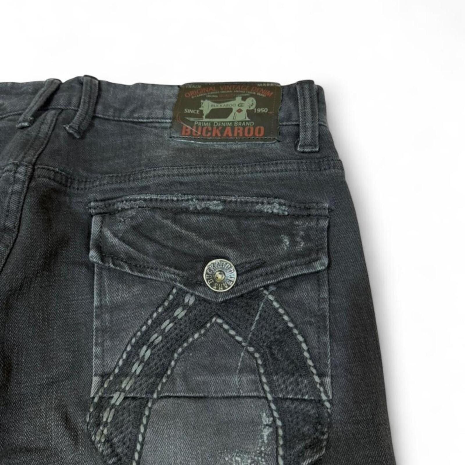True Religion Buckaroo black shade flap pockets denim jeans Size US 32 / EU 48 - 6 Thumbnail