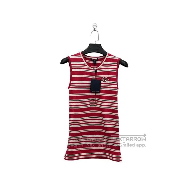 Louis Vuitton Red striped printed sleeveless vest
