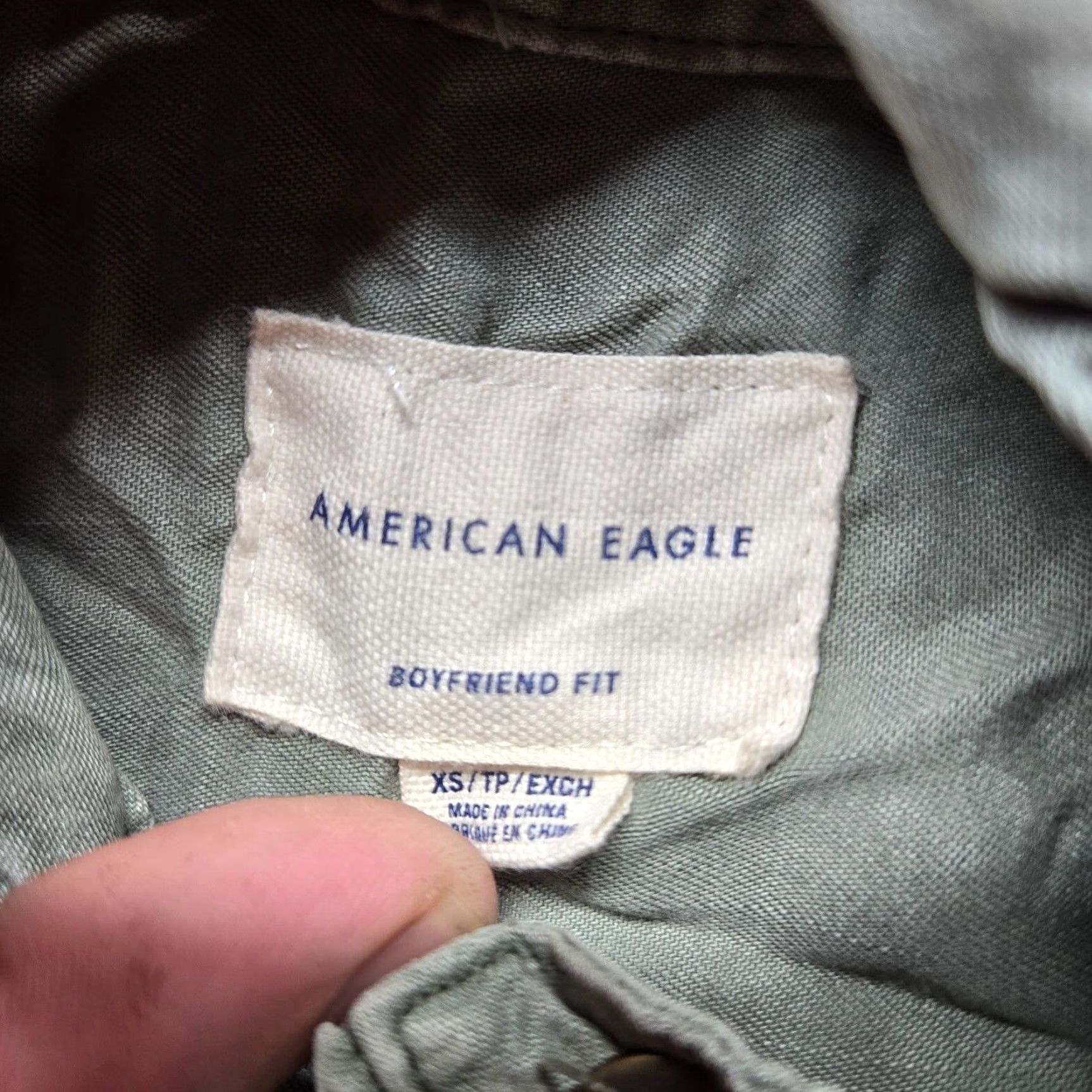 American Eagle Outfitters American Eagle Outfitters Shirt Denim 100% Cotton Green XS Button-Up Womens Size XS / US 0-2 / IT 36-38 - 3 Thumbnail