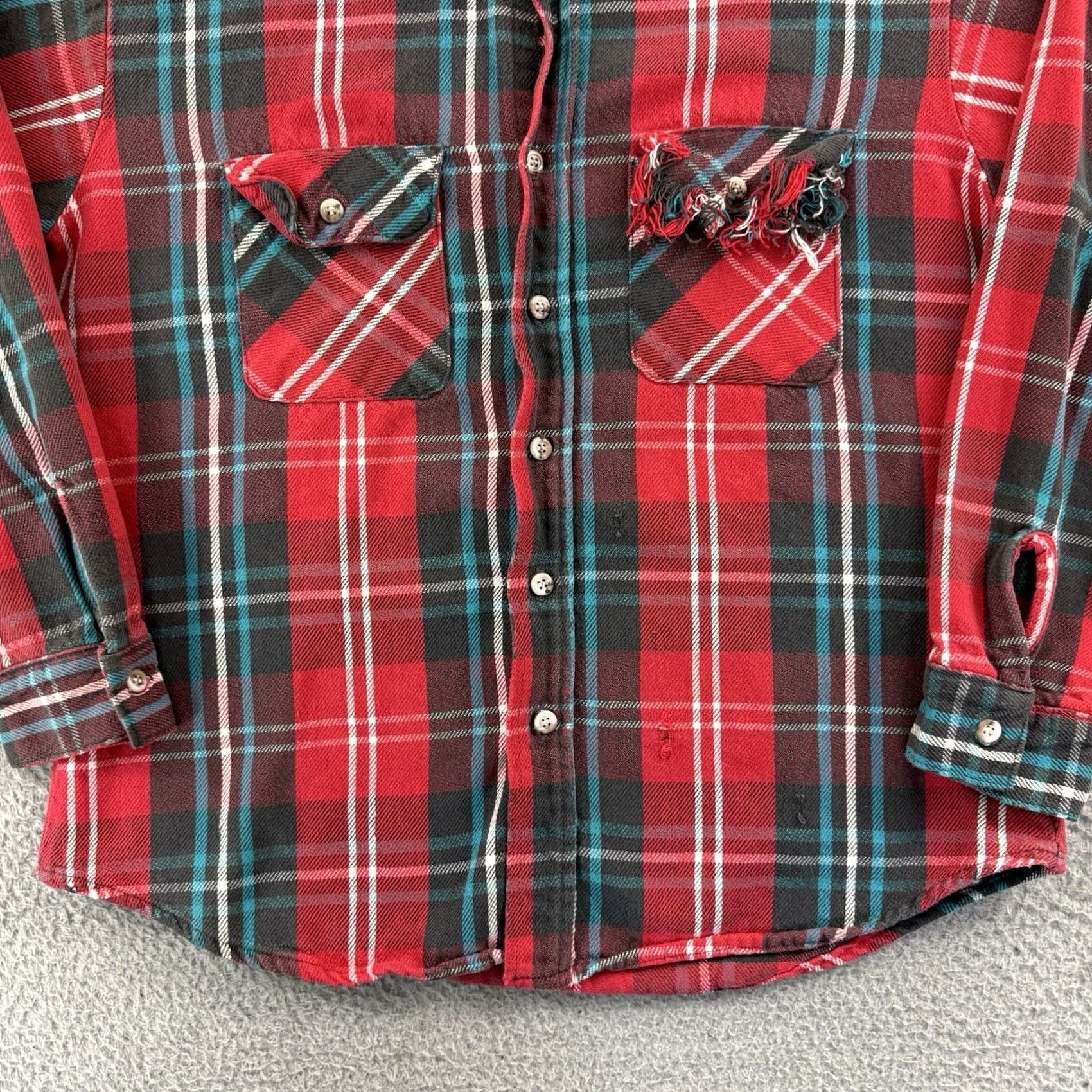 Vintage VINTAGE Five Brother Shirt Men Large Red Plaid Flannel All Cotton 90s Grunge USA Size US L / EU 52-54 / 3 - 2 Thumbnail