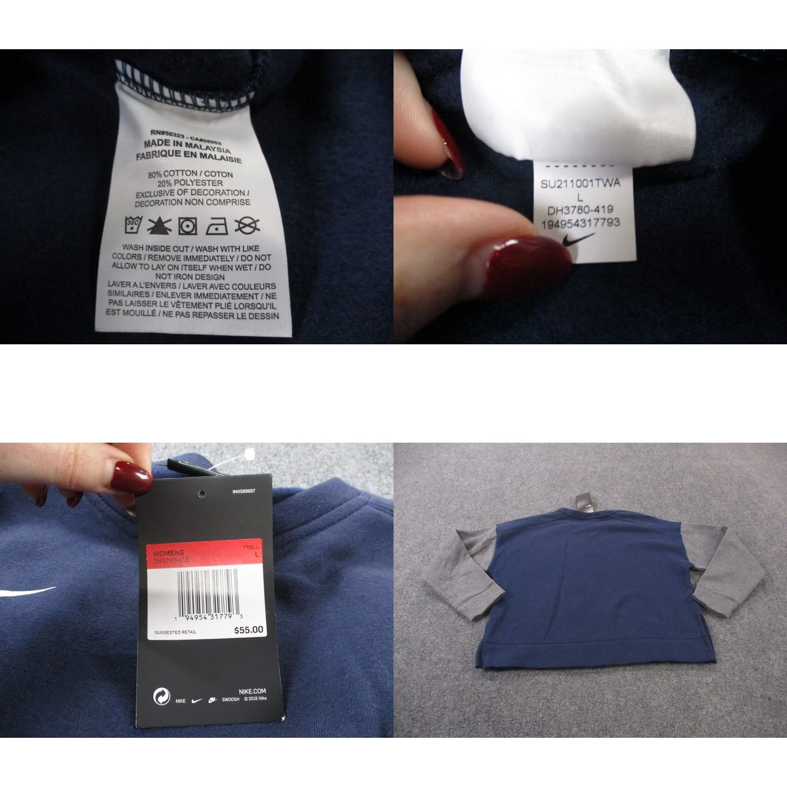 Nike Nike Sweatshirt Women L Crew Sweater Oversized Active Track NEW Size L / US 10 / IT 46 - 8 Thumbnail