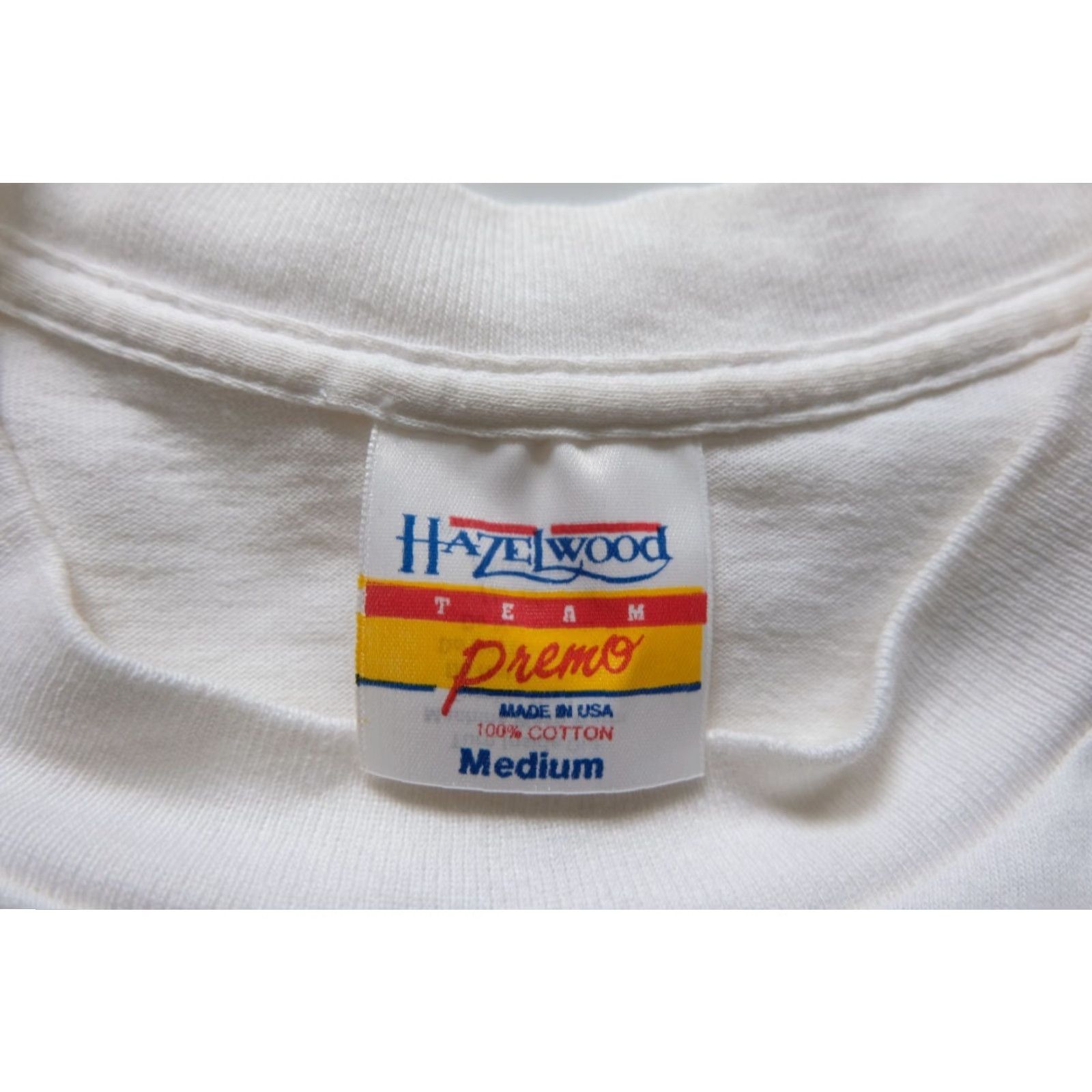 Elwood VINTAGE BEVERLY HILLS DINER ED DEBEVICS HAZELWOOD T SHIRT VTG 70s 80s MADE IN USA MEN SZ M White Cotton Crew Neck Short Sleeve Graphic Print 1970-1979 Size US M / EU 48-50 / 2 - 6 Thumbnail