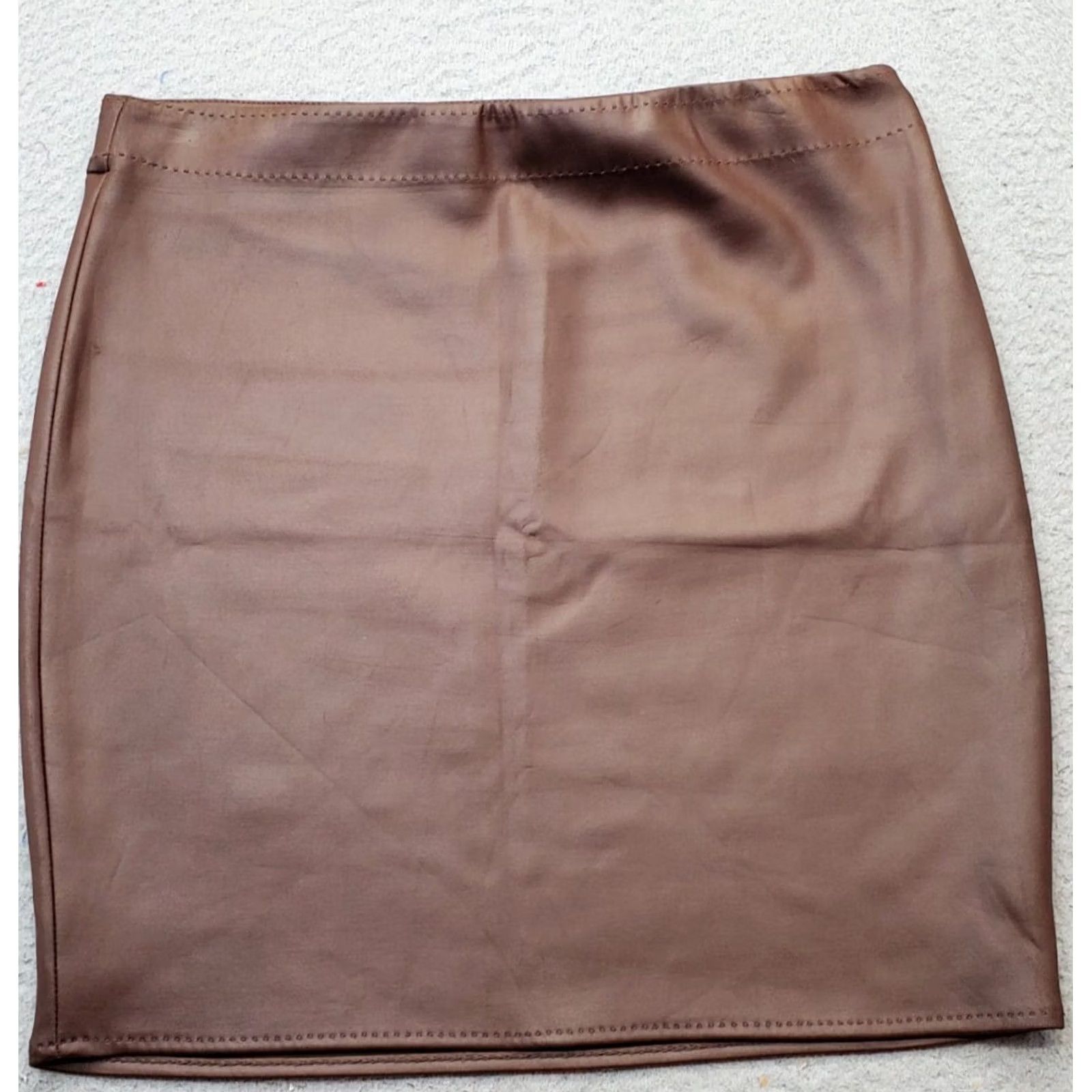 Vintage Max Studio Skirt Womens Size M Brown High Waist Straight & Pencil Short - Pre-owned Size 32" / US 10 / IT 46 - 2 Thumbnail