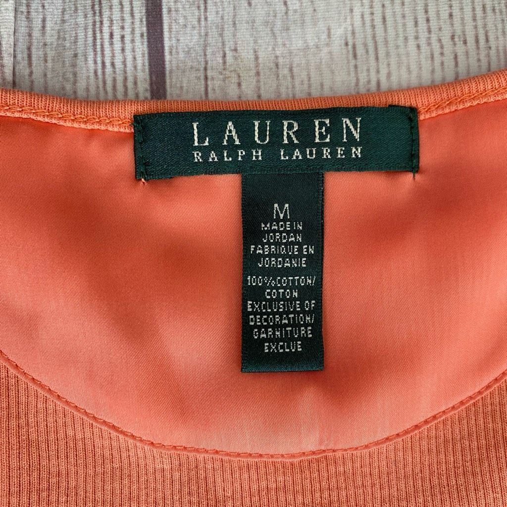 Ralph Lauren Ralph Lauren women M 100% cotton elbow sleeve blouse orange Size M / US 6-8 / IT 42-44 - 6 Thumbnail