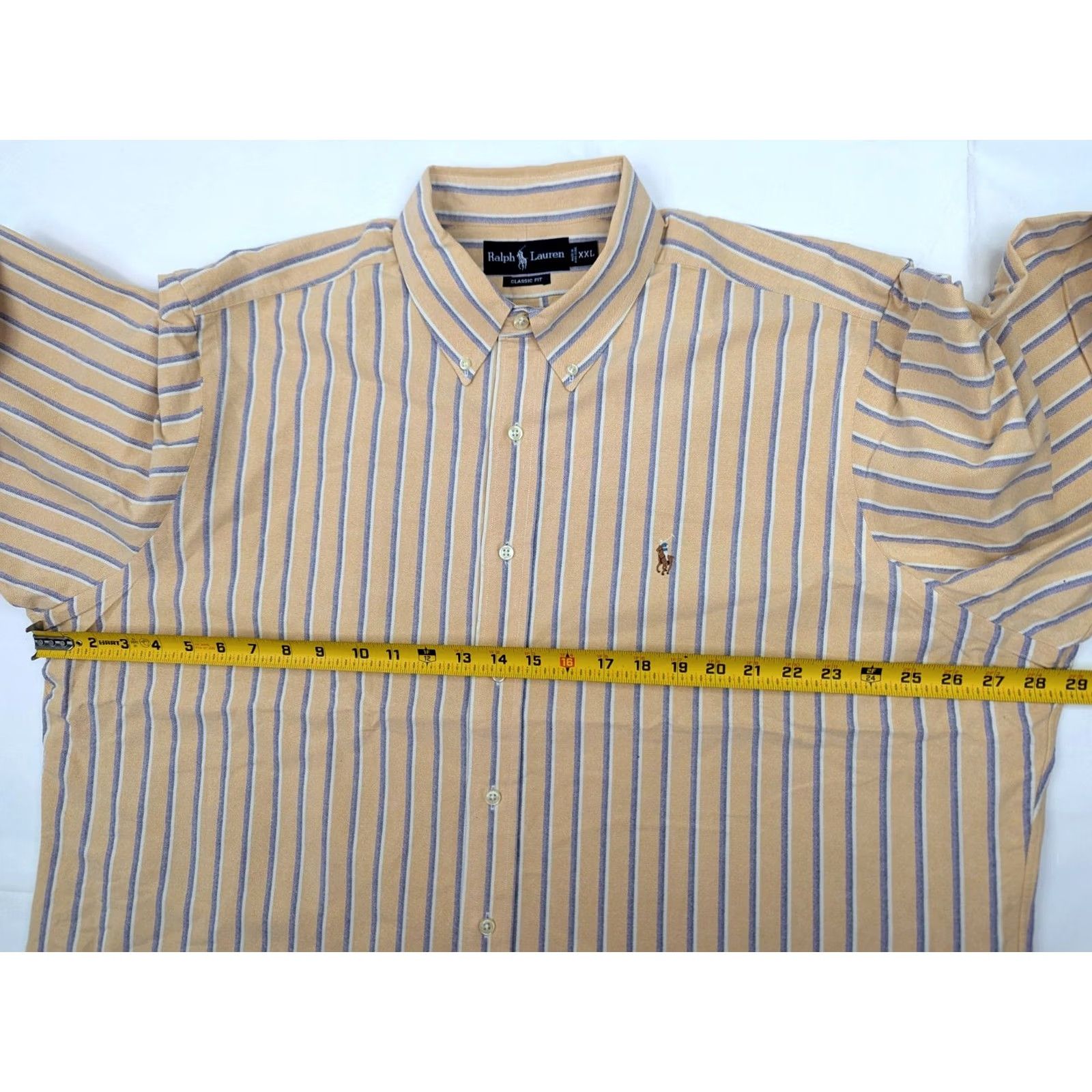 Ralph Lauren Ralph Lauren Polo Shirt Men 2XL Classic Striped Pastel Yellow Blue White Button-Up Size US XXL / EU 58 / 5 - 5 Thumbnail