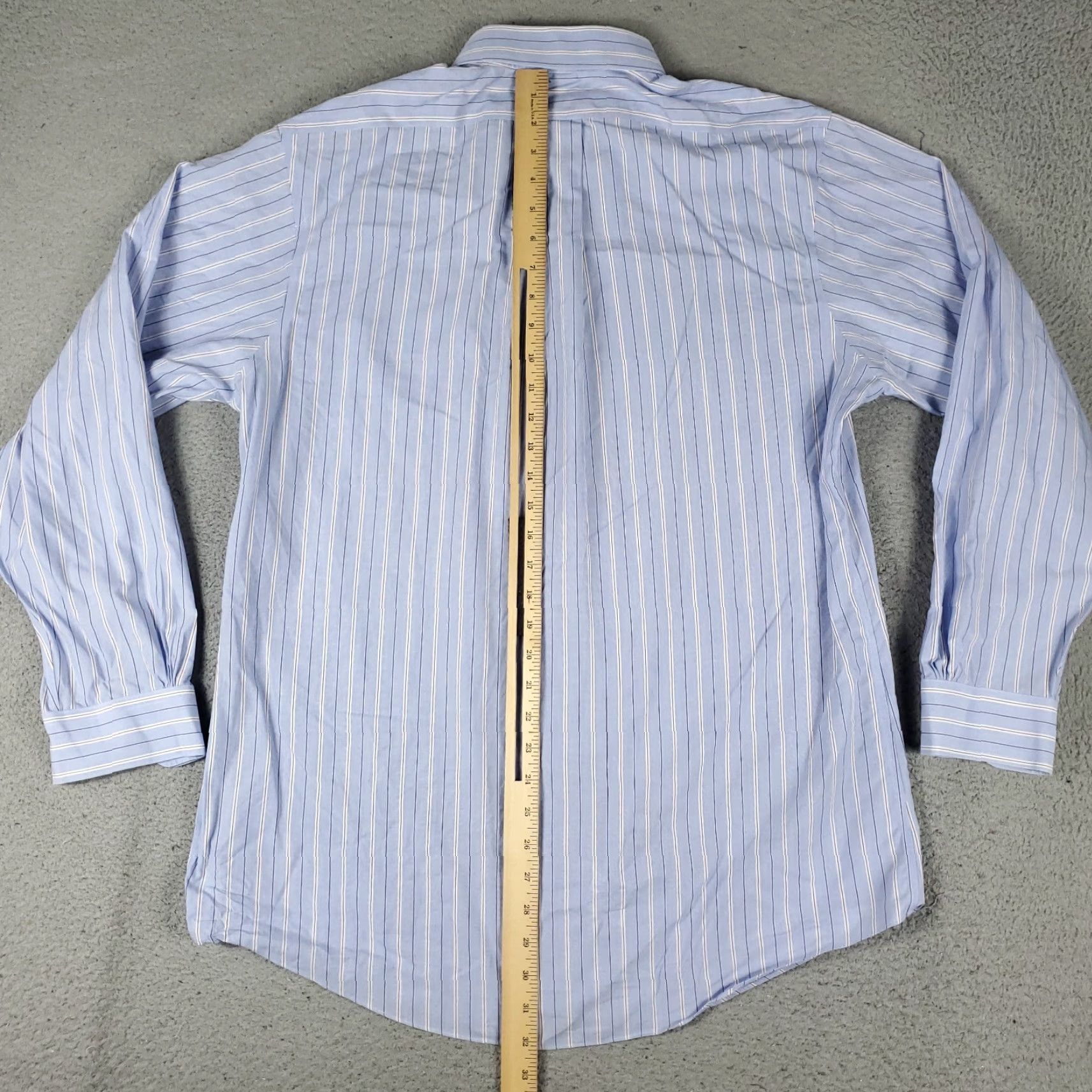 Brooks Brothers Brooks Brothers Dress Shirt Mens 16.5 Blue Striped Long Sleeve Button-Up Regular Fit Size 42R - 3 Thumbnail