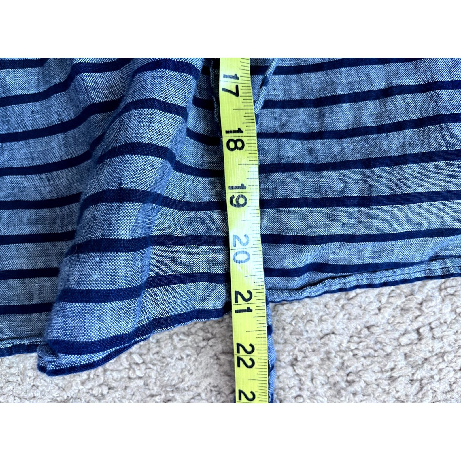 Ellen Tracy Women's Blue Striped Linen Ellen Tracy Blouse M Size M / US 6-8 / IT 42-44 - 5 Thumbnail