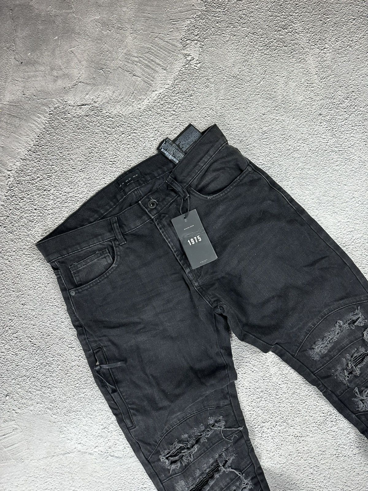 Japanese Brand Denim Slim Fit Jeans Balmain Style Hype Y2K Drill Style Size US 32 / EU 48 - 3 Thumbnail