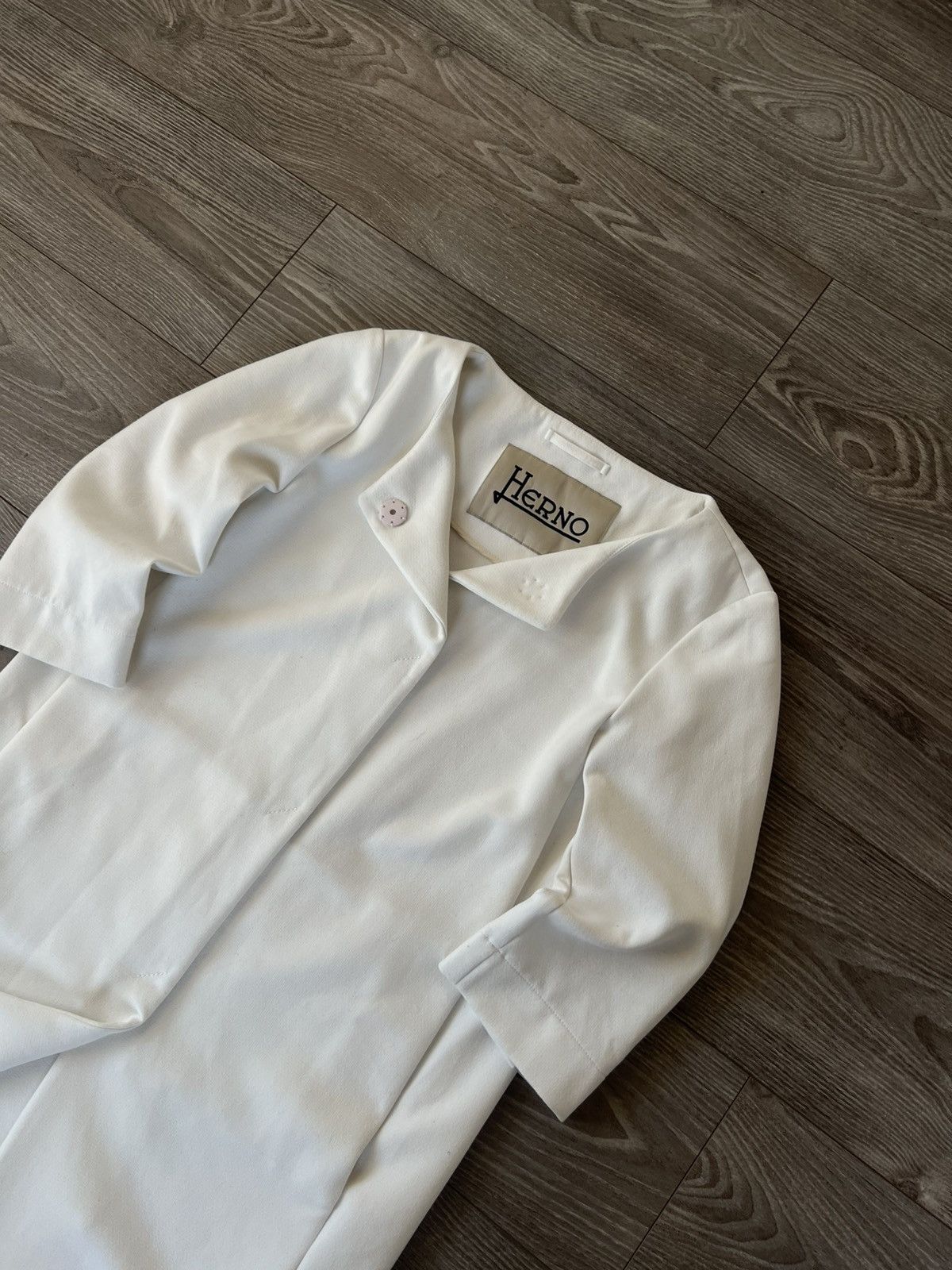 Herno × Vintage ‼️Vintage Herno Luxury White Button Coat Jacket‼️ Size M / US 6-8 / IT 42-44 - 7 Thumbnail