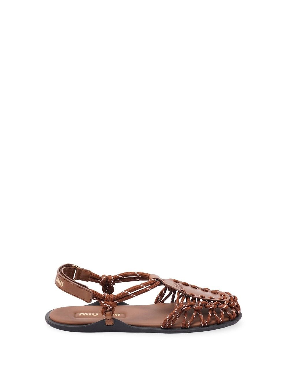 Miu Miu Flat Cord and Leather Sandals Size US 10 / IT 40 - 1 Thumbnail