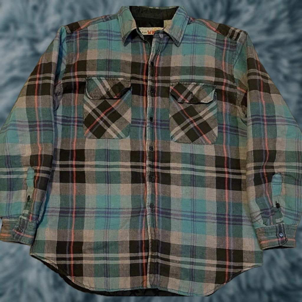 Quiksilver VINTAGE 90s Anchor Blue Faded Flannel Jacket L Surf Skate OP Rusty Gotcha Grunge Y2K Ocean Pacific OP Jacket Men Green Size L Size US L / EU 52-54 / 3 - 1 Thumbnail