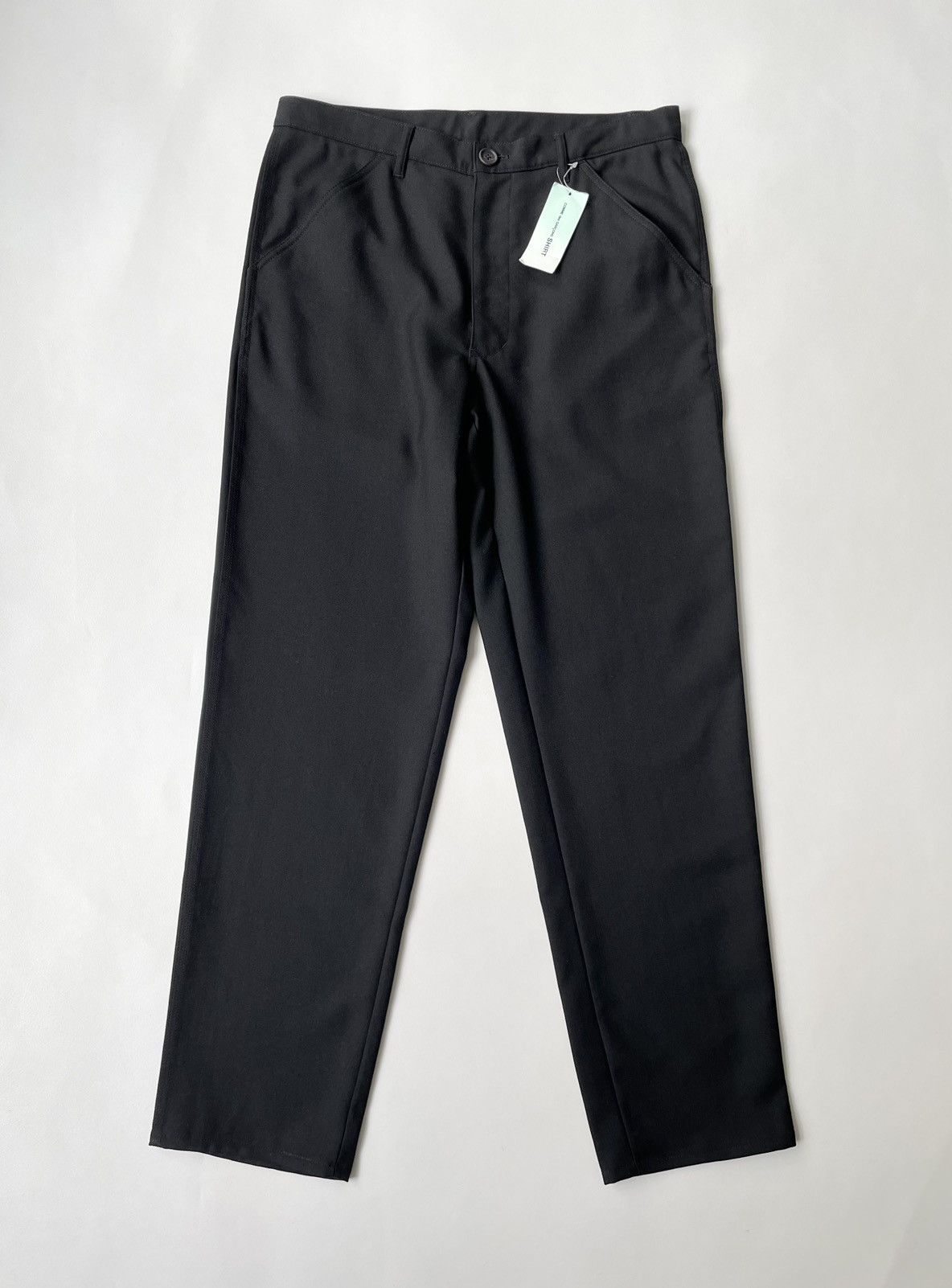 image of Comme Des Garcons Black Wool Utility Trousers, Men's (Size 32)