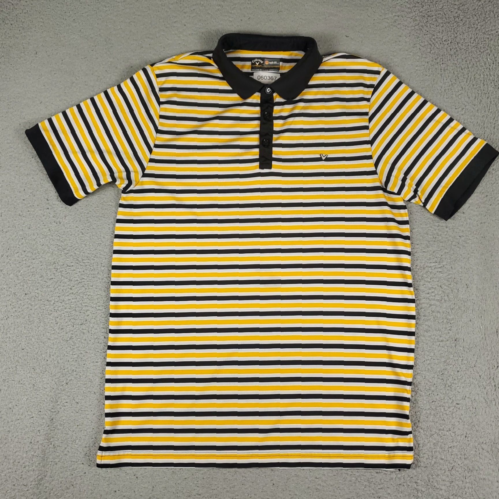 Callaway Callaway Polo Shirt Mens Large Yellow Striped Opti Dri Fit Short Sleeve Golf Size US L / EU 52-54 / 3 - 3 Thumbnail