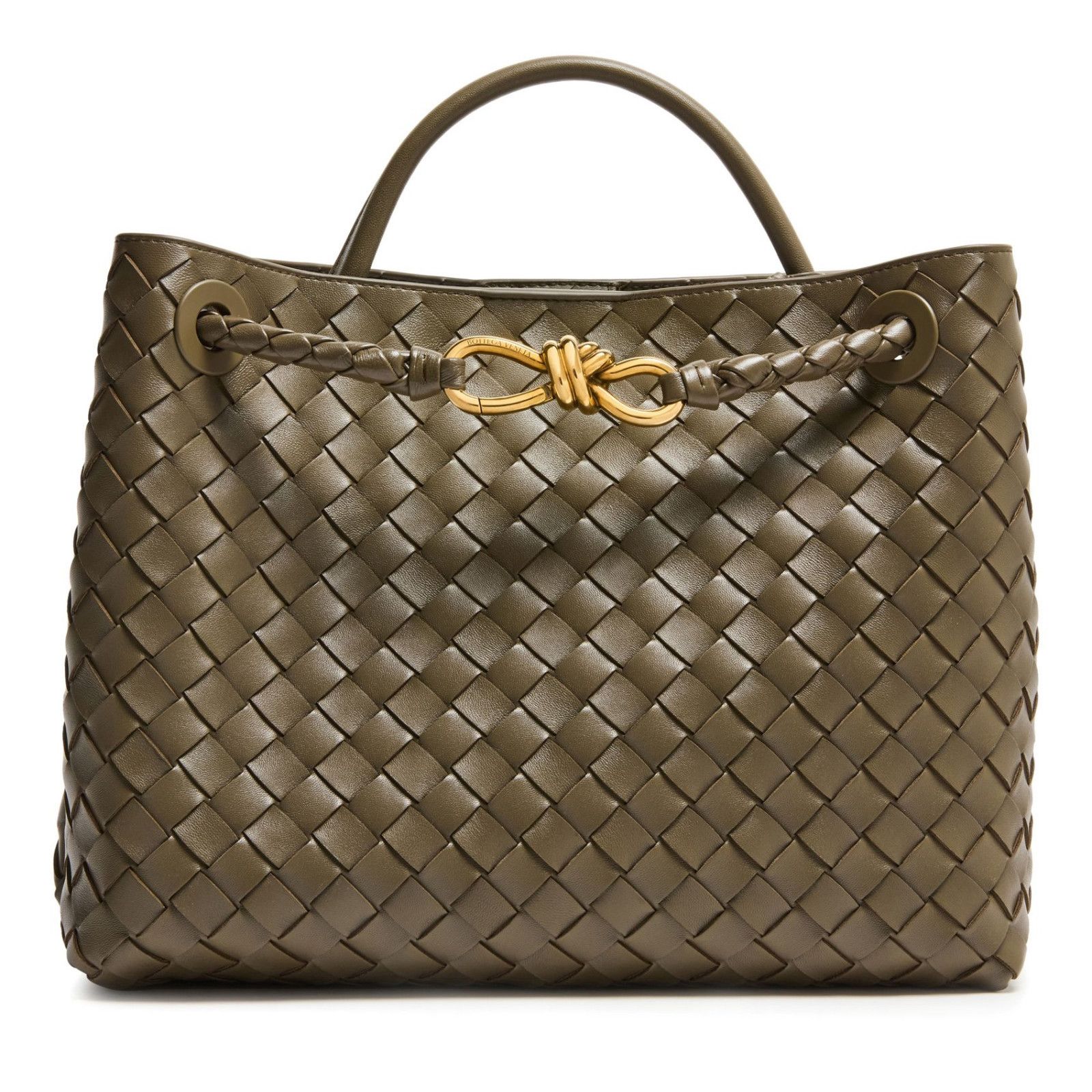Bottega Veneta Andiamo Medium $5900 Cypress Leather Top Hand, Women's
