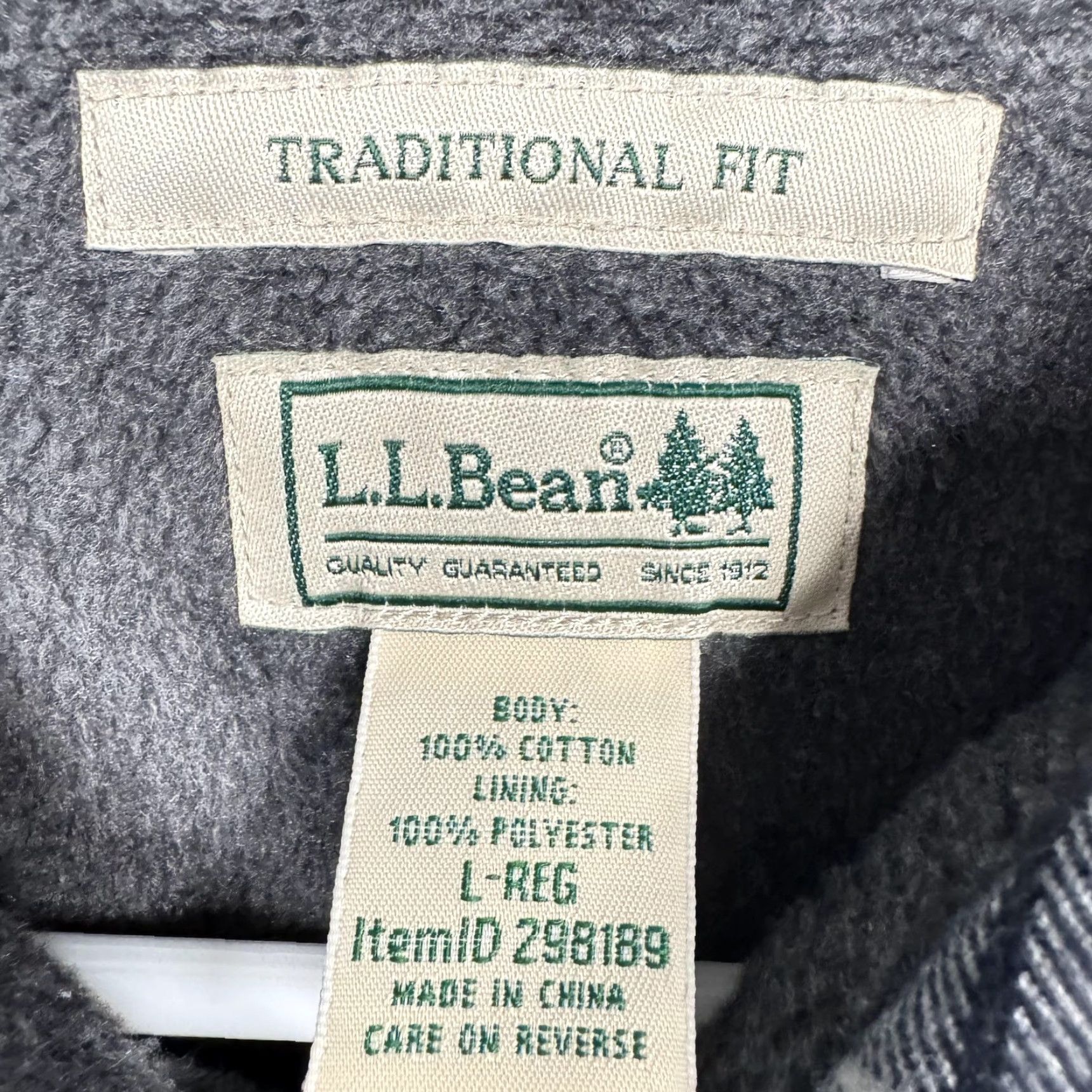 Vintage LL Bean Flannel Shirt Shacket L Black Gray Plaid Lined Traditional Fit Cabincore Mens Long Sleeve Button-Up Shirt Jacket Size US L / EU 52-54 / 3 - 5 Thumbnail