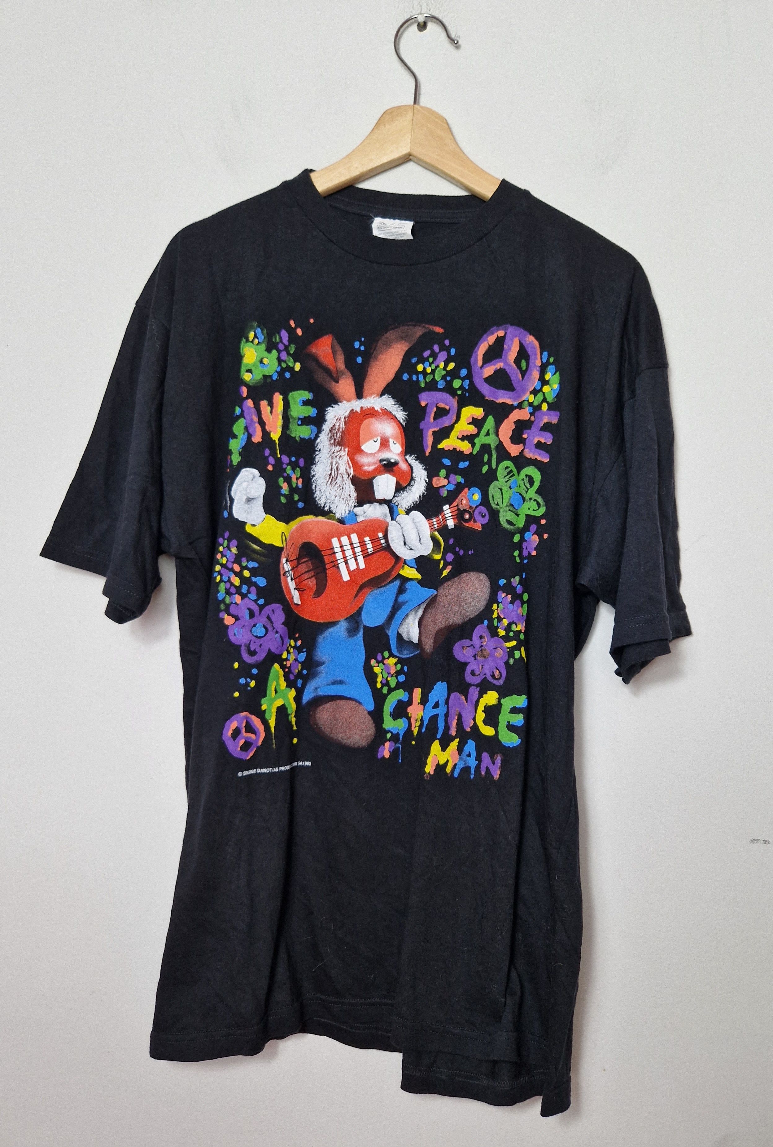 Vintage Give Peace a Chance Serge Danot 1992 vintage rare tee Size US XL / EU 56 / 4 - 1 Thumbnail