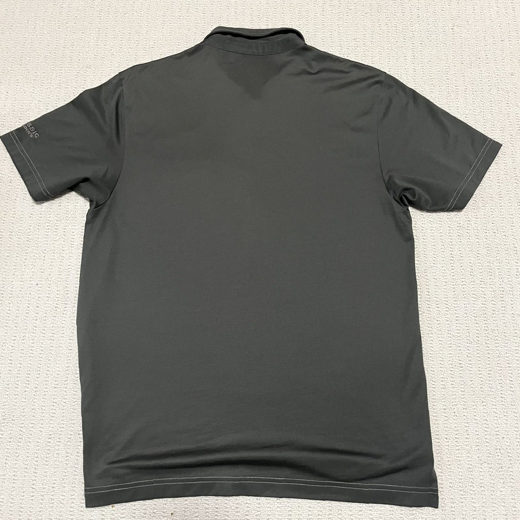 TravisMathew Travis Mathew Golf Shirt Polo Men's Large Gray Stripe Pocket Stretch Performance Size US L / EU 52-54 / 3 - 3 Thumbnail