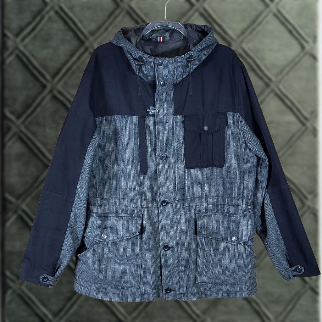Tommy Hilfiger Tommy Hilfiger Jacket Mens XXl Herringbone Hooded Grey Black Cotton Blend Size US XXL / EU 58 / 5 - 1 Thumbnail