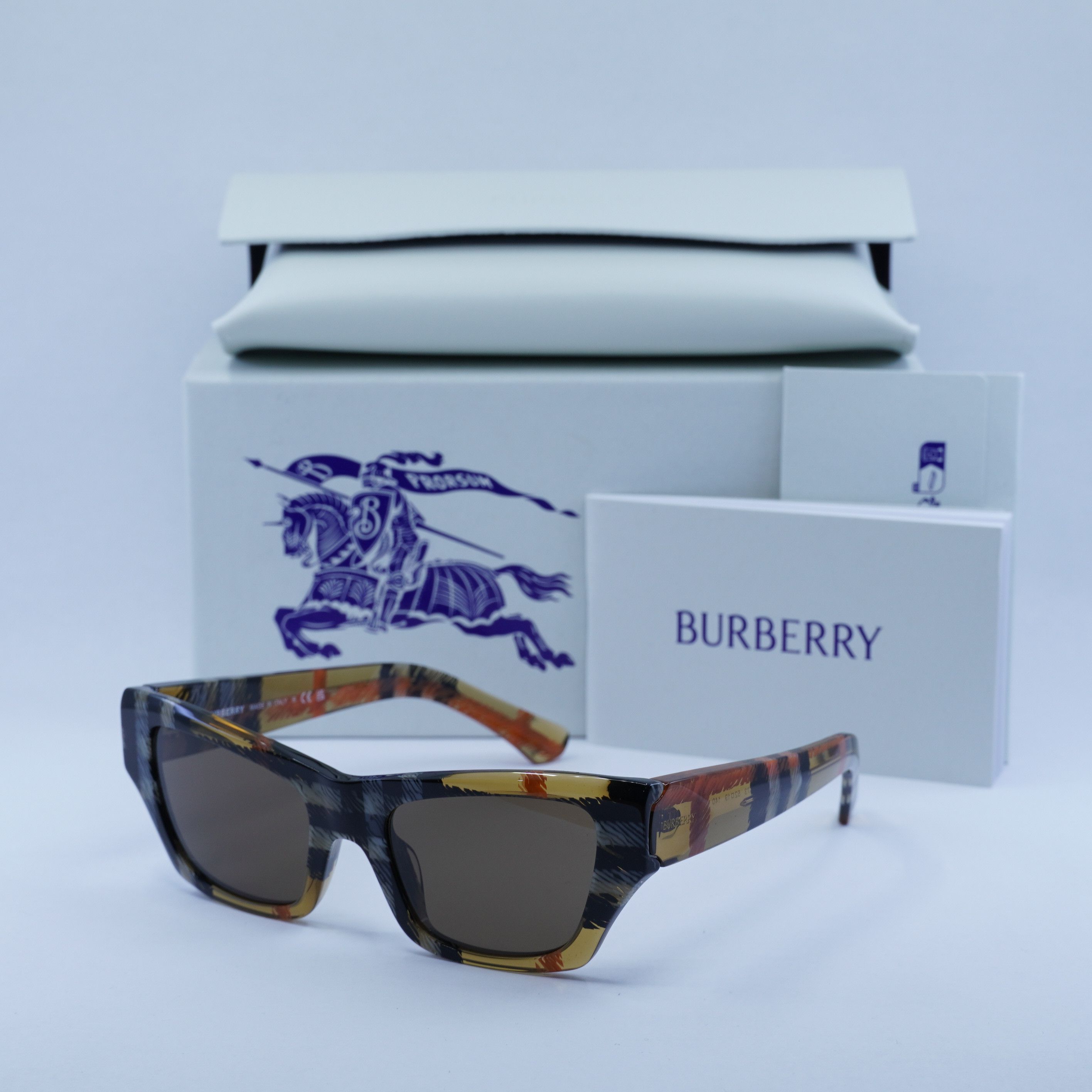 Burberry Burberry BE4441U 414673 Sunglasses Sand Rectangle Frame Size ONE SIZE - 10 Thumbnail