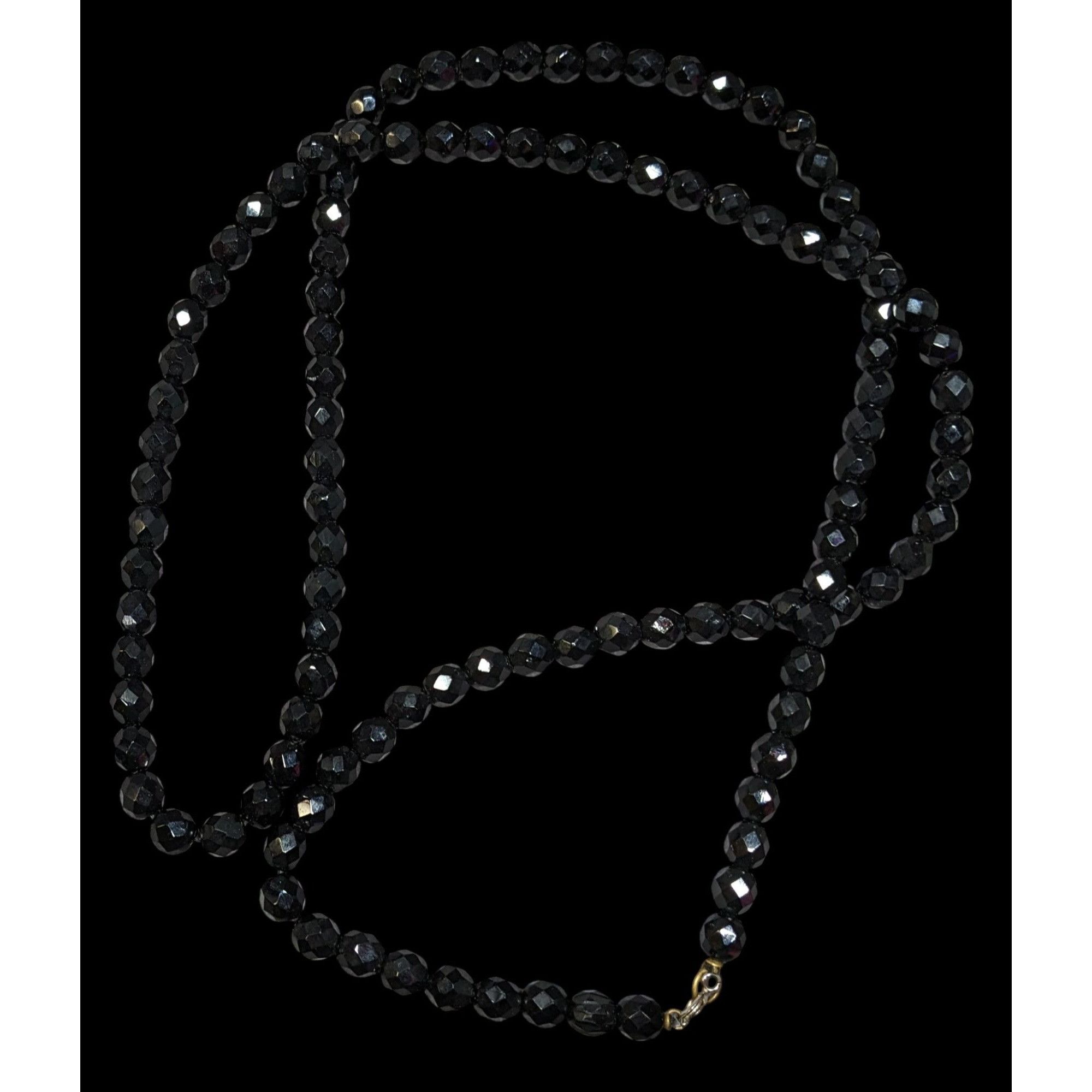 Other Corporate Goth Black Faceted Glass Beaded Necklace Size ONE SIZE - 1 Thumbnail