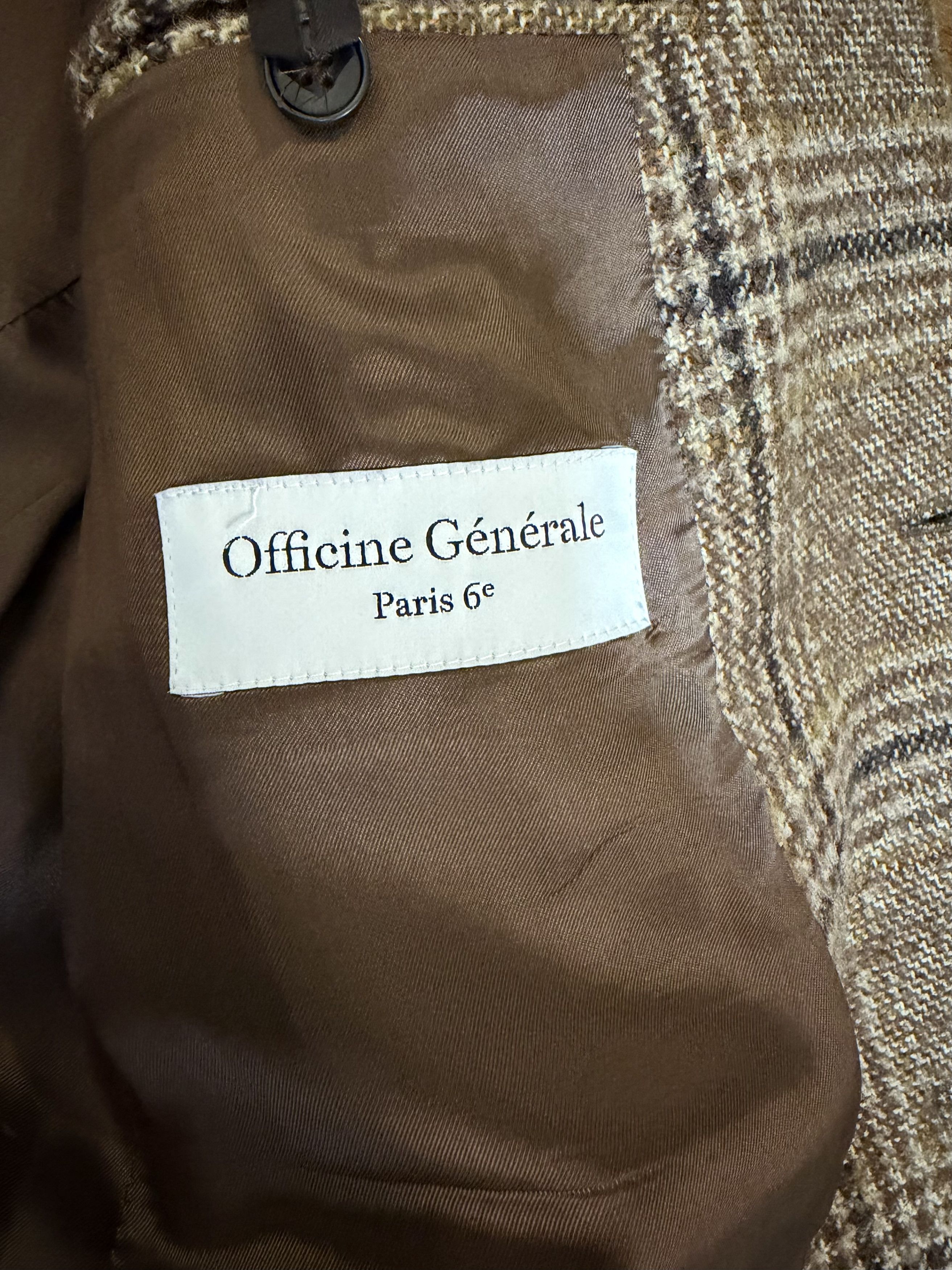 Officine Generale Officine Generale Brown/Beige Plaid 375 Jacket Size 40R - 5 Thumbnail