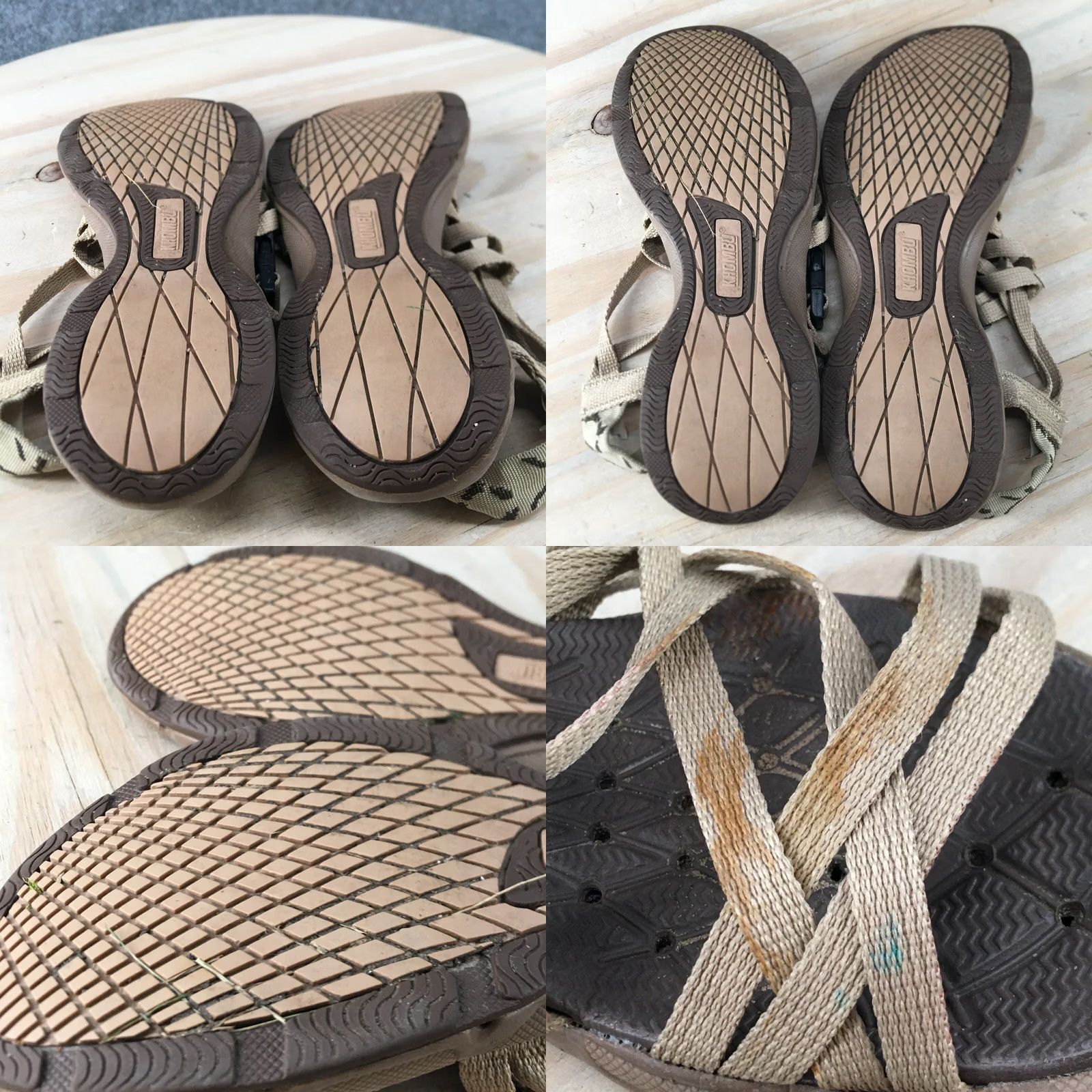 Vintage Khombu Sandals Womens 7.5 Ankle Straps Beige Faux Leather Hook & Loop Casual Sandals Womens 7.5 Beige Strappy Size US 8 / IT 38 - 8 Thumbnail