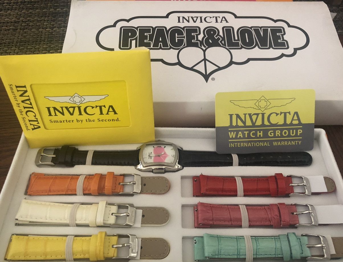 Invicta New Invicta LUPAH Peace & Love Watch w/ 7 Leather Bands Size ONE SIZE - 1 Thumbnail