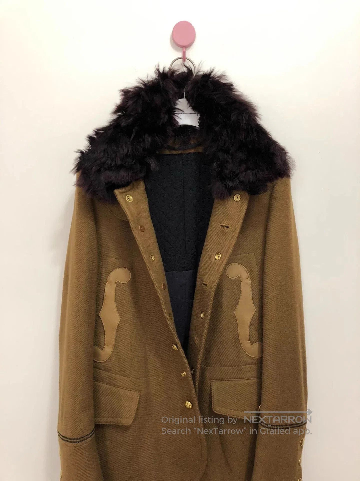 Takahiromiyashita The Soloist. Brown Fur Collar Button-Up Coat Size S. Size US S / EU 44-46 / 1 - 4 Thumbnail