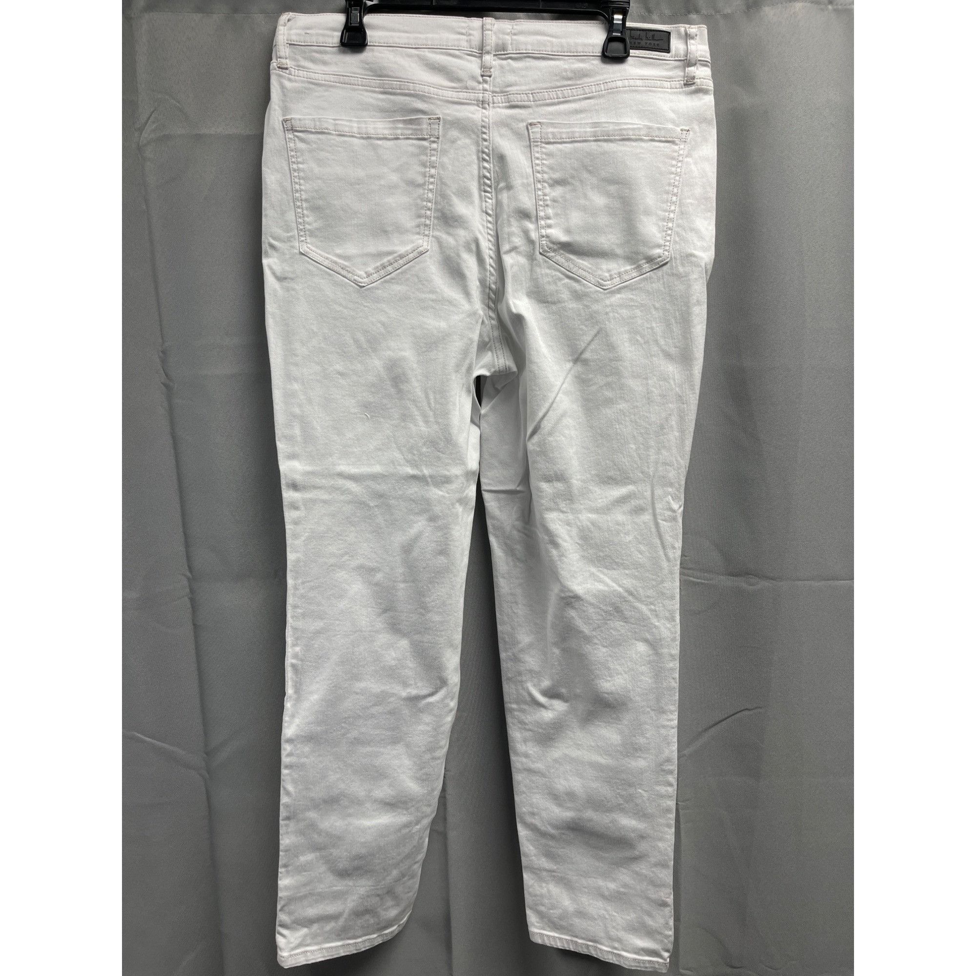 Nicole Miller Nicole Miller Women's White Mid Rise Straight/Skinny Jeans S Size 38" / US 16 / IT 52 - 2 Thumbnail