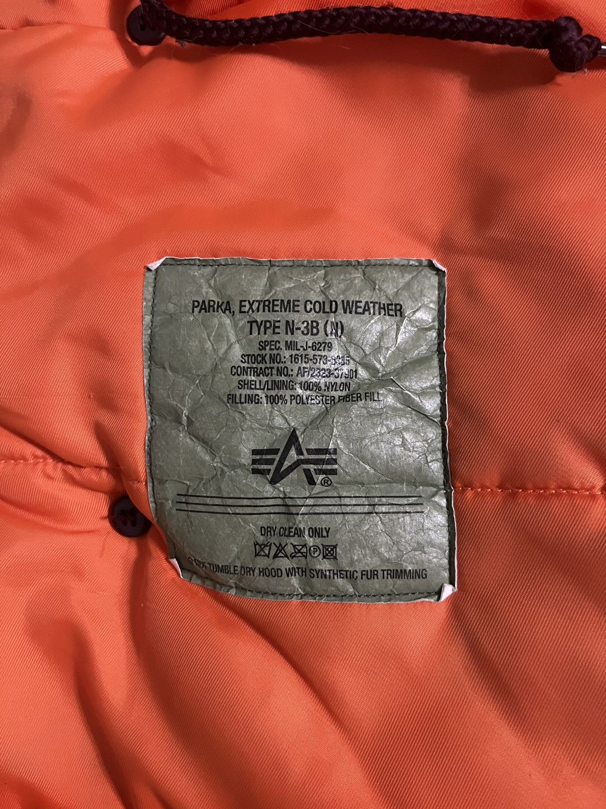 Alpha Industries Alpha Industries N3B Mens Parka Jacket Size S Size US S / EU 44-46 / 1 - 7 Thumbnail
