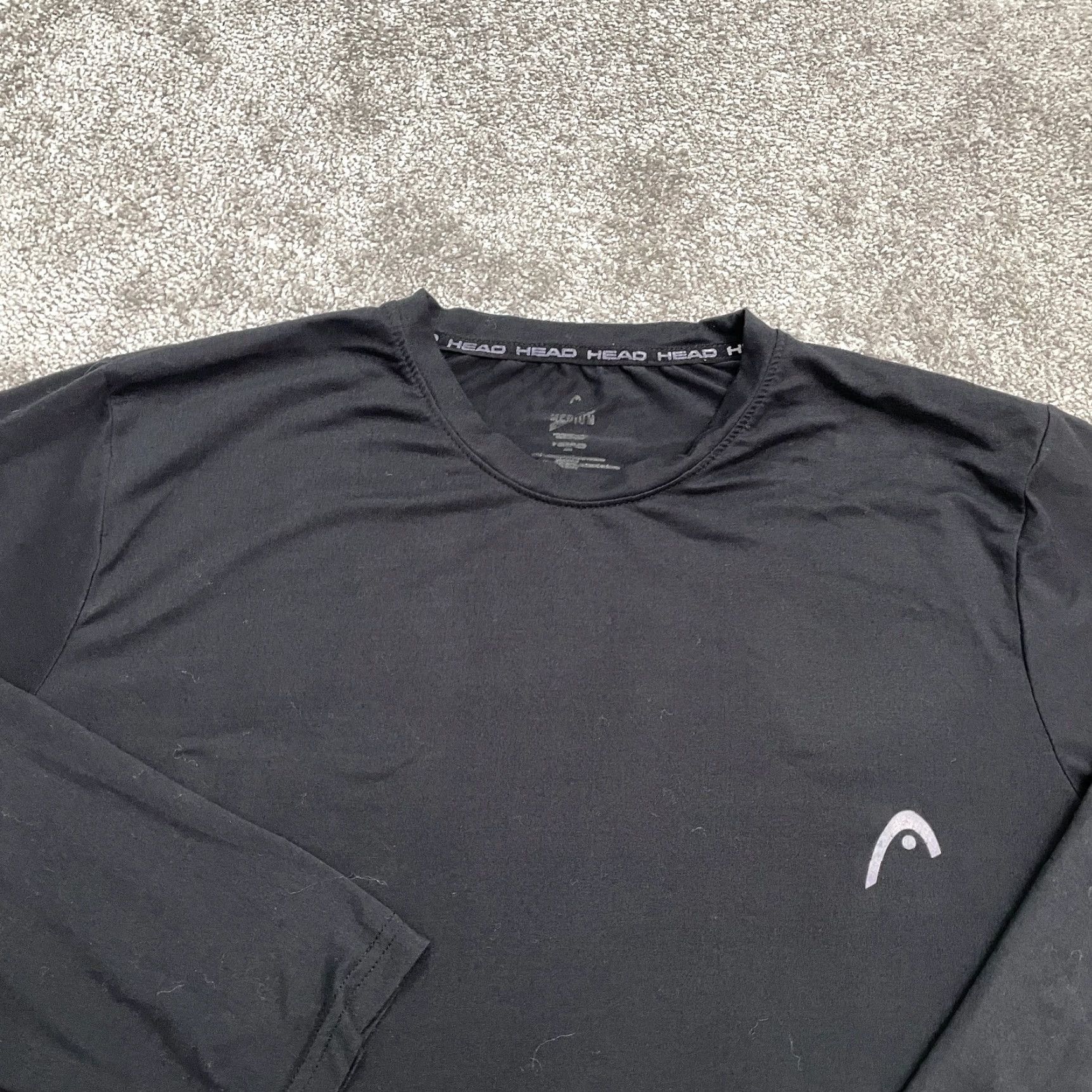 Vintage HEAD Performance Tennis Active Long Sleeve Shirt Mens Medium Black Stretch Tee Size US M / EU 48-50 / 2 - 3 Thumbnail