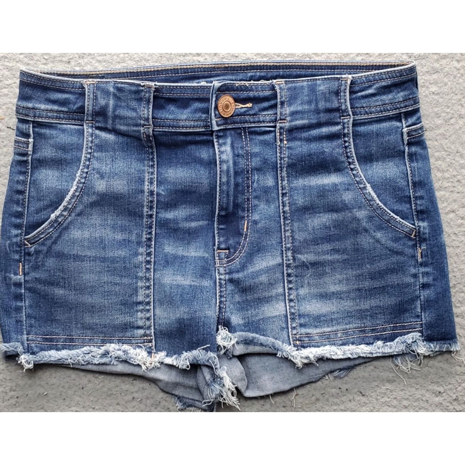 American Eagle Outfitters American Eagle Outfitters Womens Size 4 Blue Denim Hi-Rise Stretch Cut-Off Hem Size 27" / US 4 / IT 40 - 2 Thumbnail