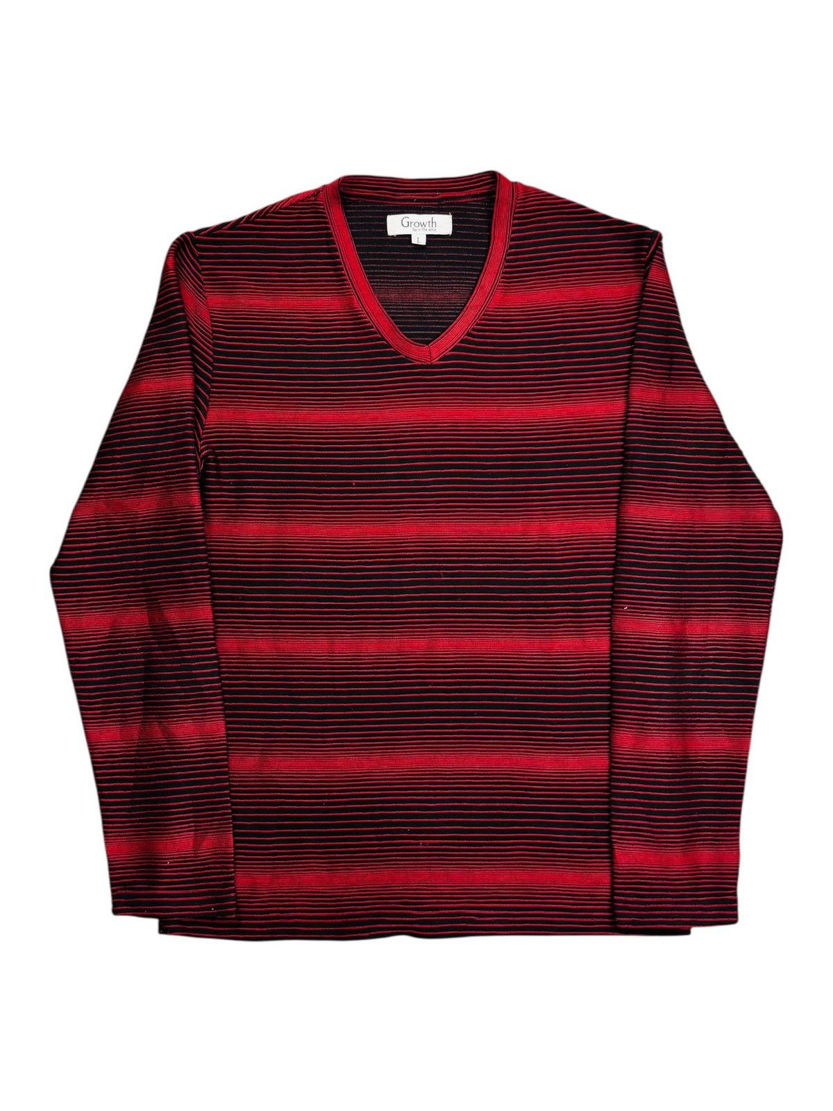 BUFFALO BOBS 2000s In The Attic - Stripeed V Neck LS Size US M / EU 48-50 / 2 - 1 Thumbnail