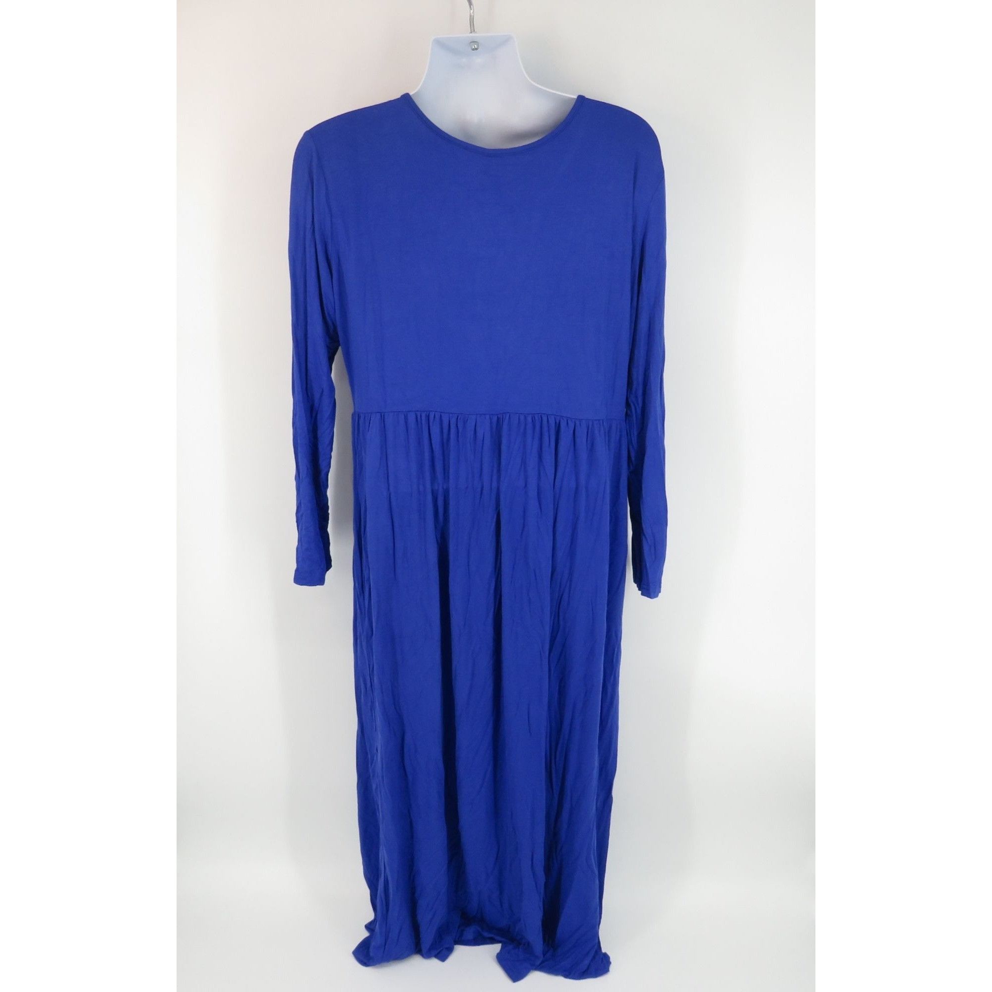 Other Longyuan Blue Long-Sleeve Maxi Dress 2XL NWT Size XXL / US 16-18 / IT 52-54 - 3 Thumbnail