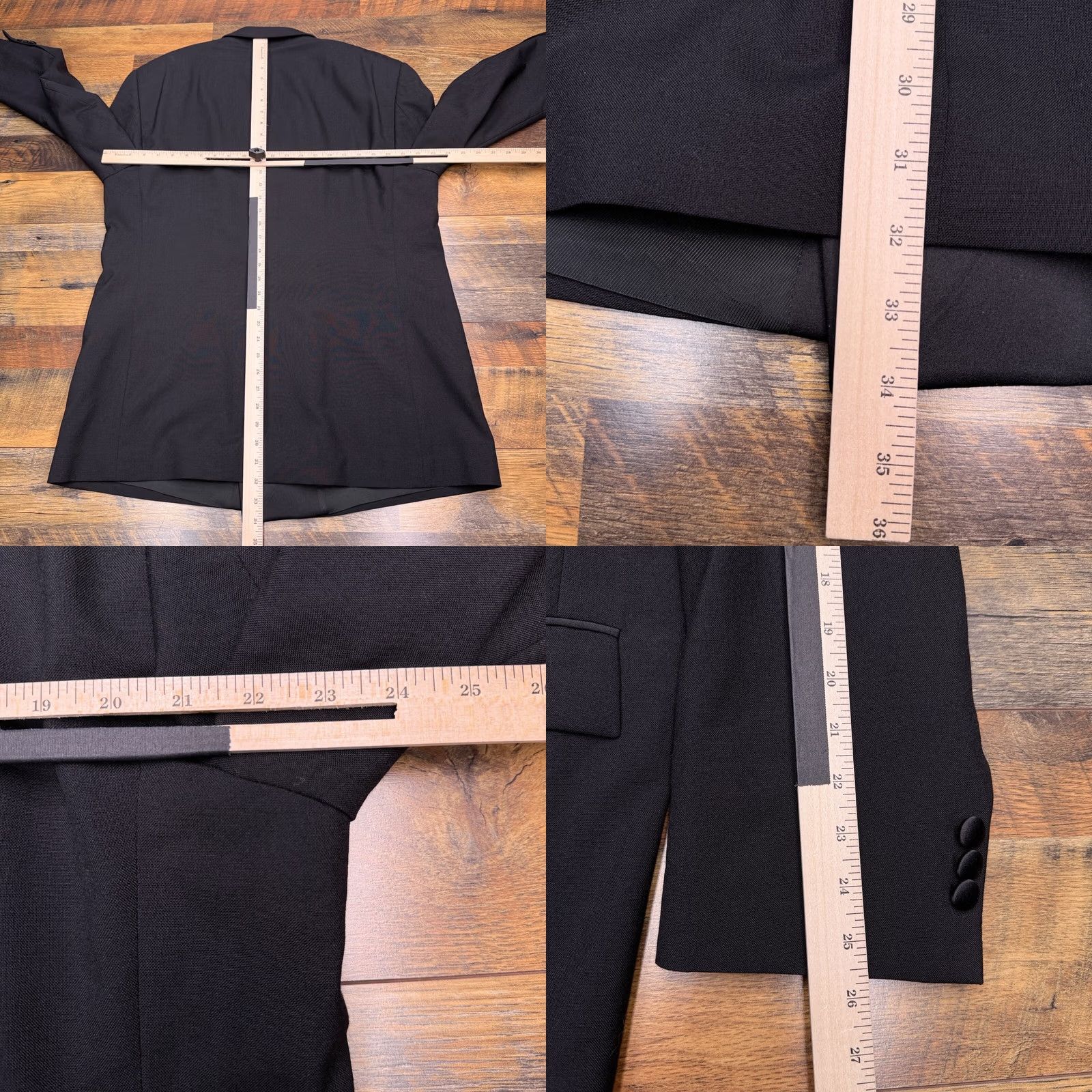 Jos. A. Bank Jos. A. Bank Tuxedo Suit 46R Black Double-Breasted Wool 2 Piece Formal Pants 40w Regular Inseam 32in Men 46 Chest Peak Lapel Classic Size 46R - 9 Thumbnail