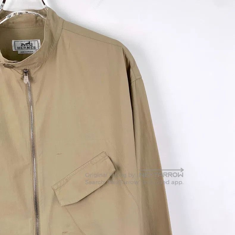 Hermes Hermes size 39 Khaki zipper long-sleeved shirt-style jacket Size XS / US 0-2 / IT 36-38 - 3 Thumbnail
