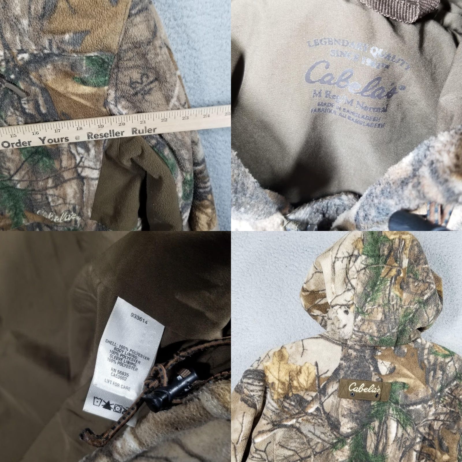 Vintage Cabela's Jacket Mens Medium Camouflage Hooded Fleece Full Zip Hunting Pockets Size US M / EU 48-50 / 2 - 8 Thumbnail