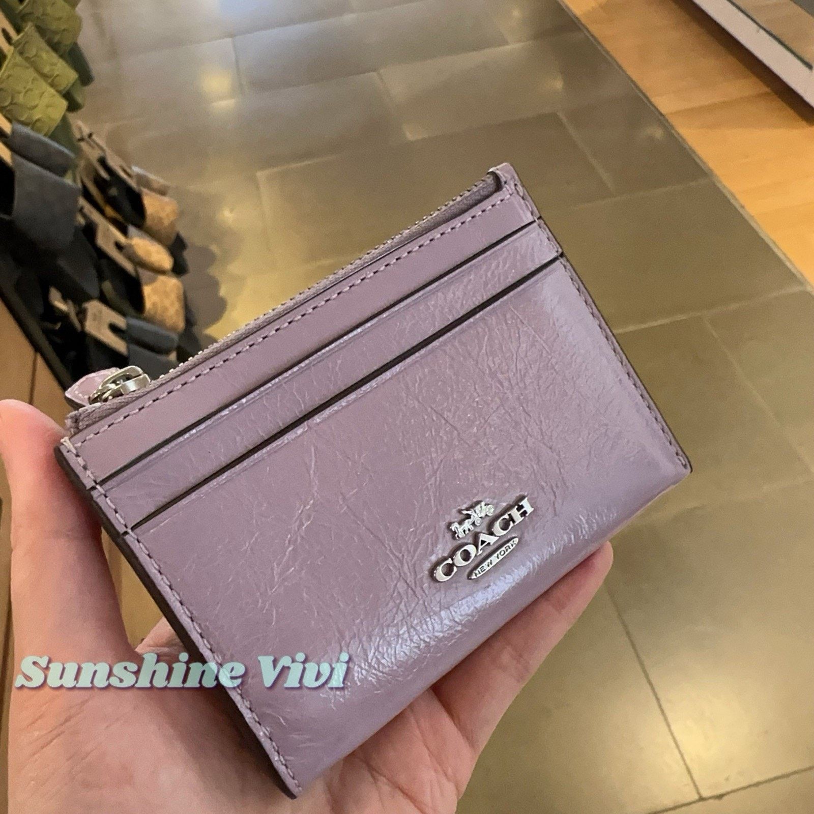 Coach NWT Coach Mini Skinny Id Case leather CEC47 Light Amethyst Size ONE SIZE - 2 Thumbnail
