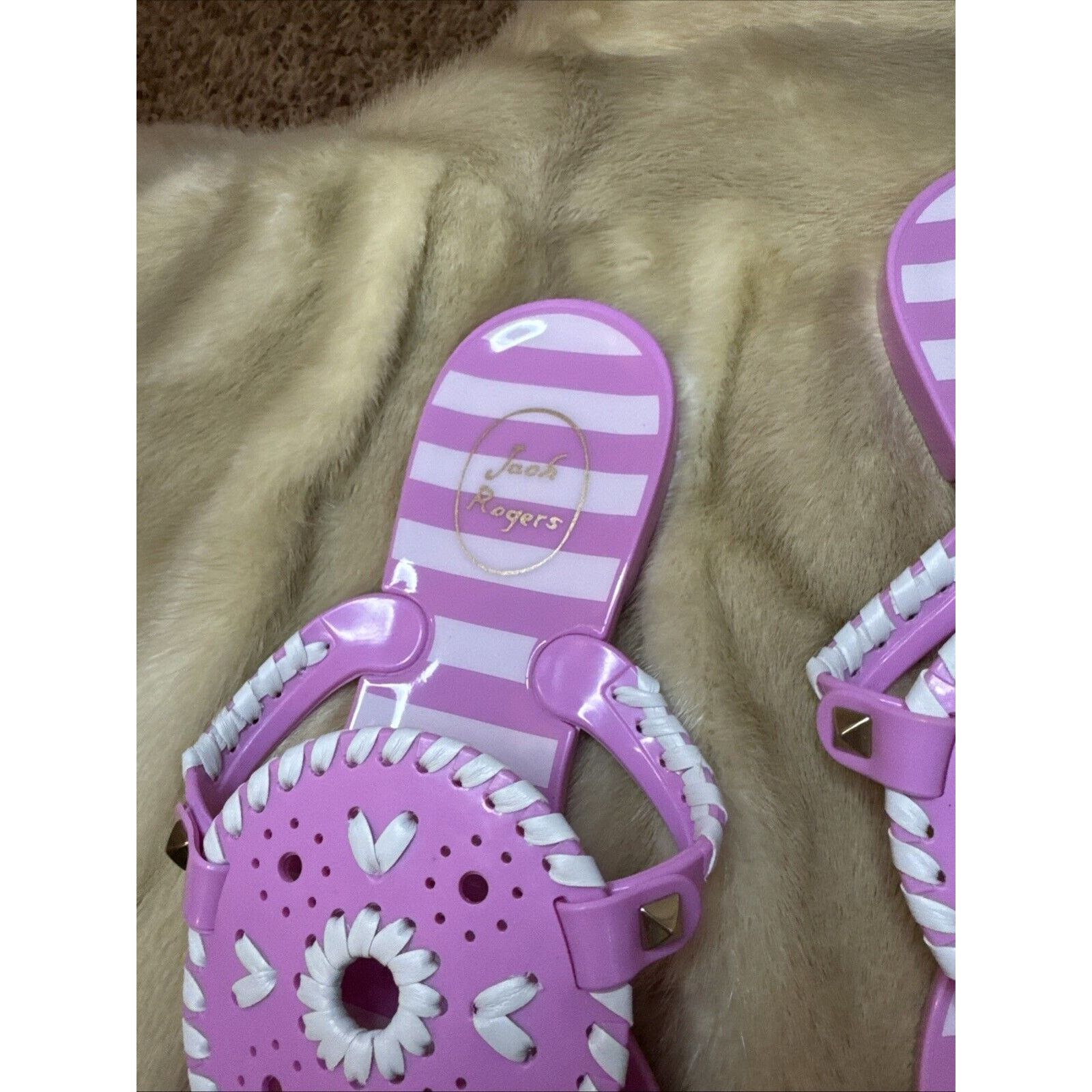 Jack Rogers Jack Rogers Womens Stripe Jelly Thong Sandal Open Toe Size US 8 / IT 38 - 3 Thumbnail