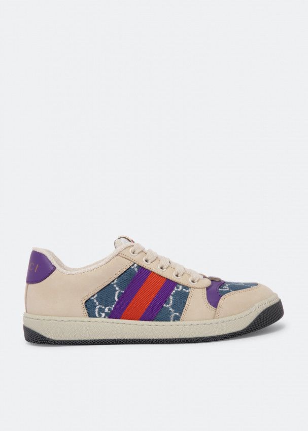 Gucci o1s1wg110225 Screener Low-Top Sneakers With Web Multicolor Size US 4 / IT 34 - 1 Thumbnail
