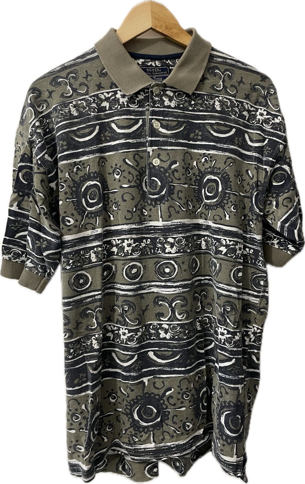 Guess Vintage Guess Classic Sportswear Print Polo Shirt Mens (111) Size US M / EU 48-50 / 2 - 2 Thumbnail
