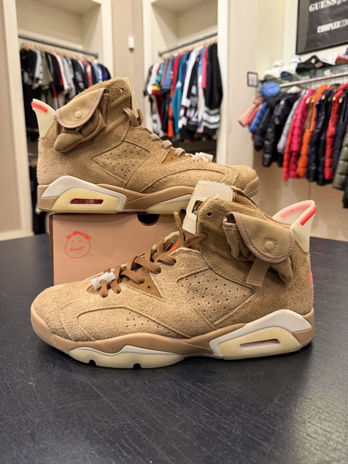 Jordan Brand Jordan 6 Retro ‘Travis Scott Khaki’ Size US 12 / EU 45 - 1 Thumbnail