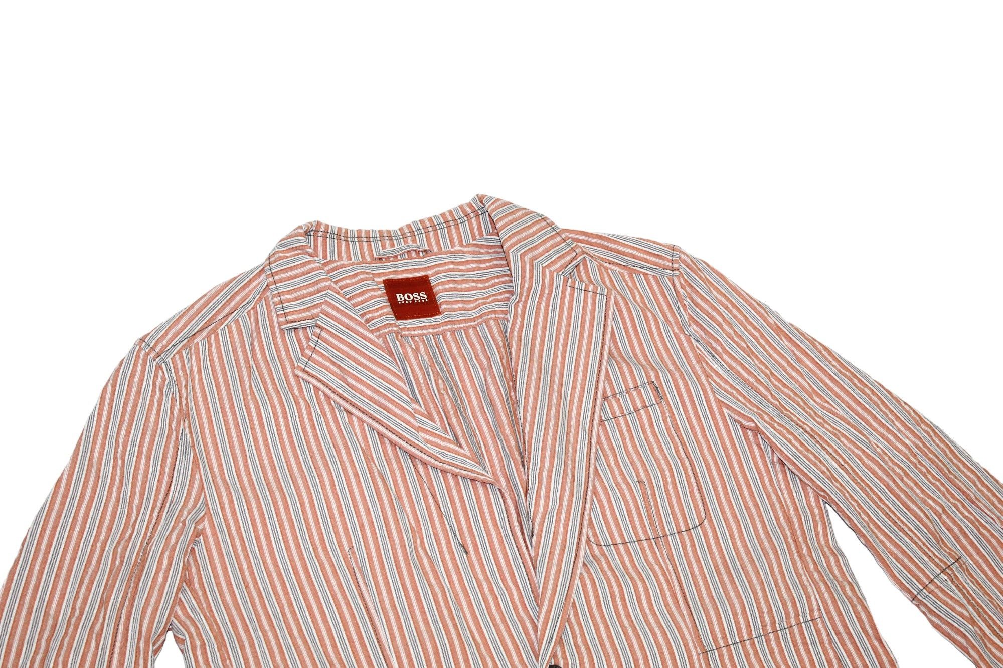 Hugo Boss 🔥90's Boss Orange Cotton Striped Hickory Blazer Jacket Size US L / EU 52-54 / 3 - 3 Thumbnail