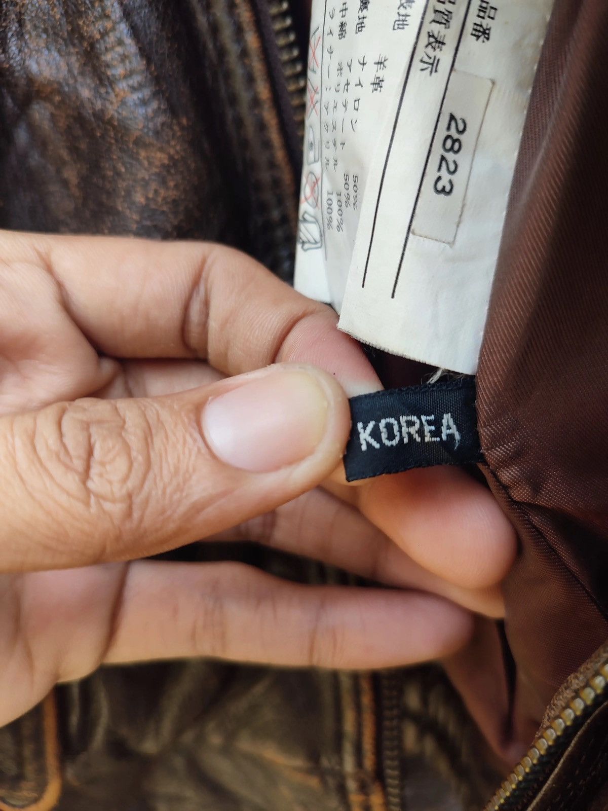 Leather Vintage Korean-Made Faux Leather Bomber Jacket Size US L / EU 52-54 / 3 - 11 Thumbnail