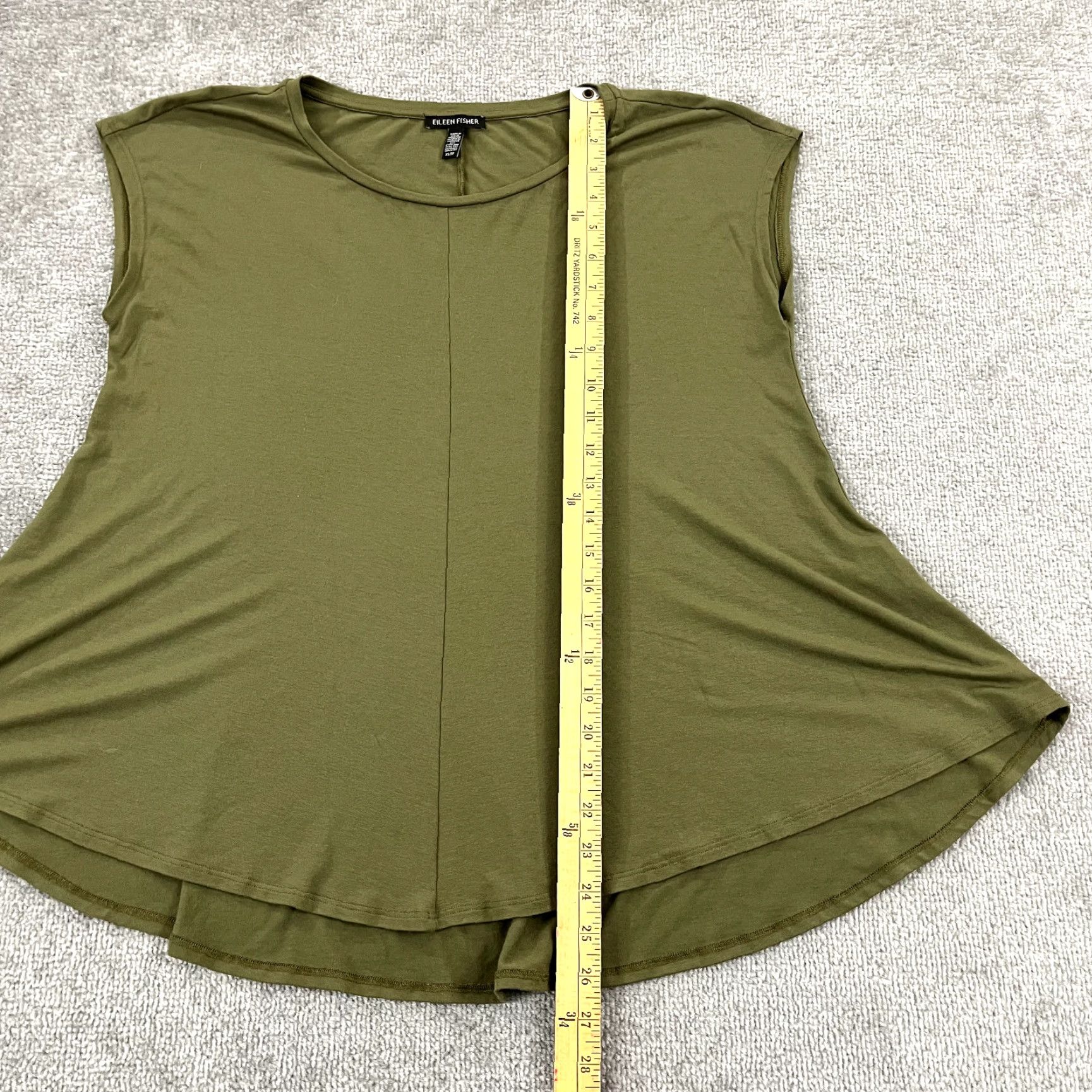 Eileen Fisher EILEEN FISHER Shirt Womens XS Green Oversized Sleeveless Blouse Top Viscose Size XS / US 0-2 / IT 36-38 - 3 Thumbnail
