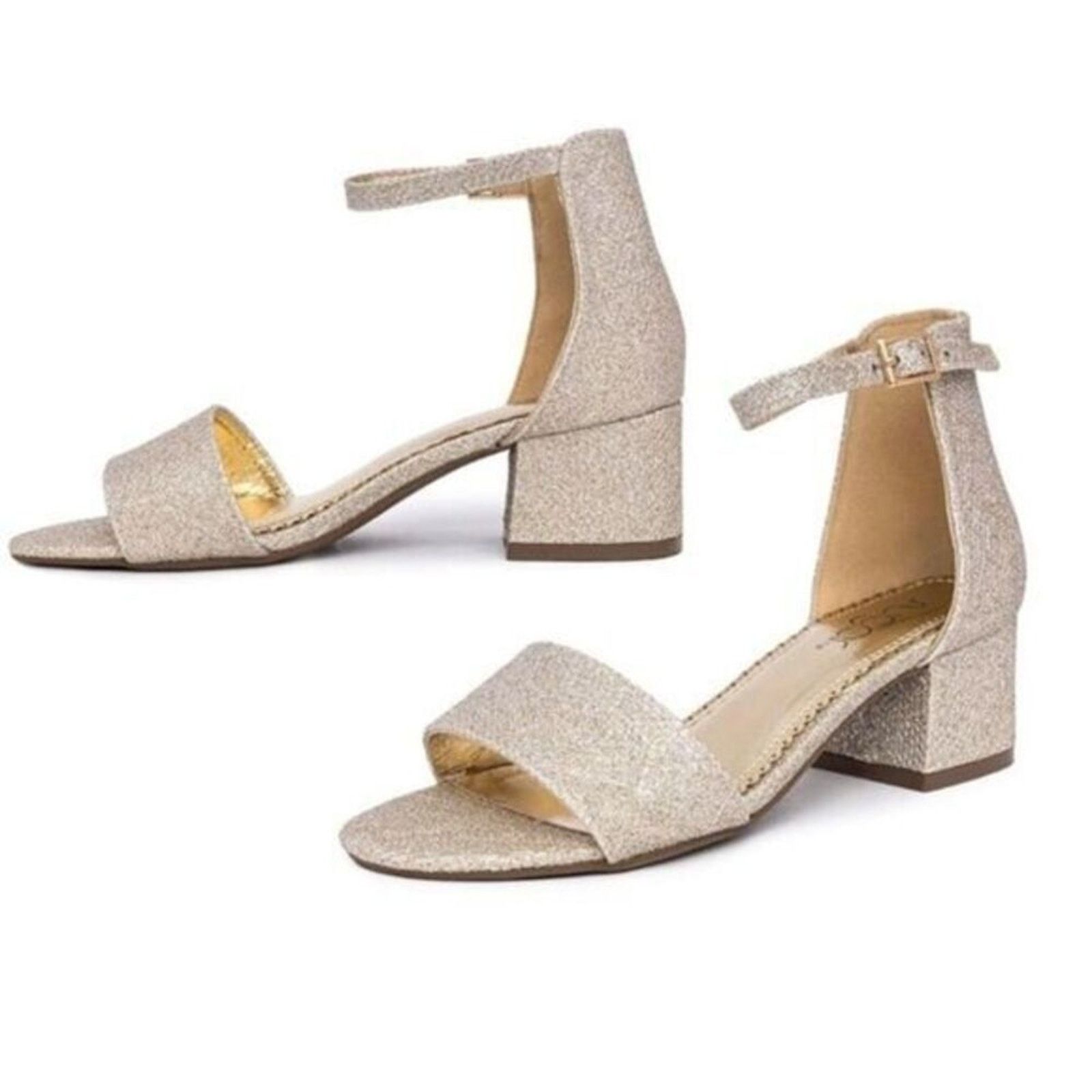 Sugar Sugar Women’s Sandals Size 11 Gold Block Heel NEW #1-CC Size US 11 / IT 41 - 1 Thumbnail