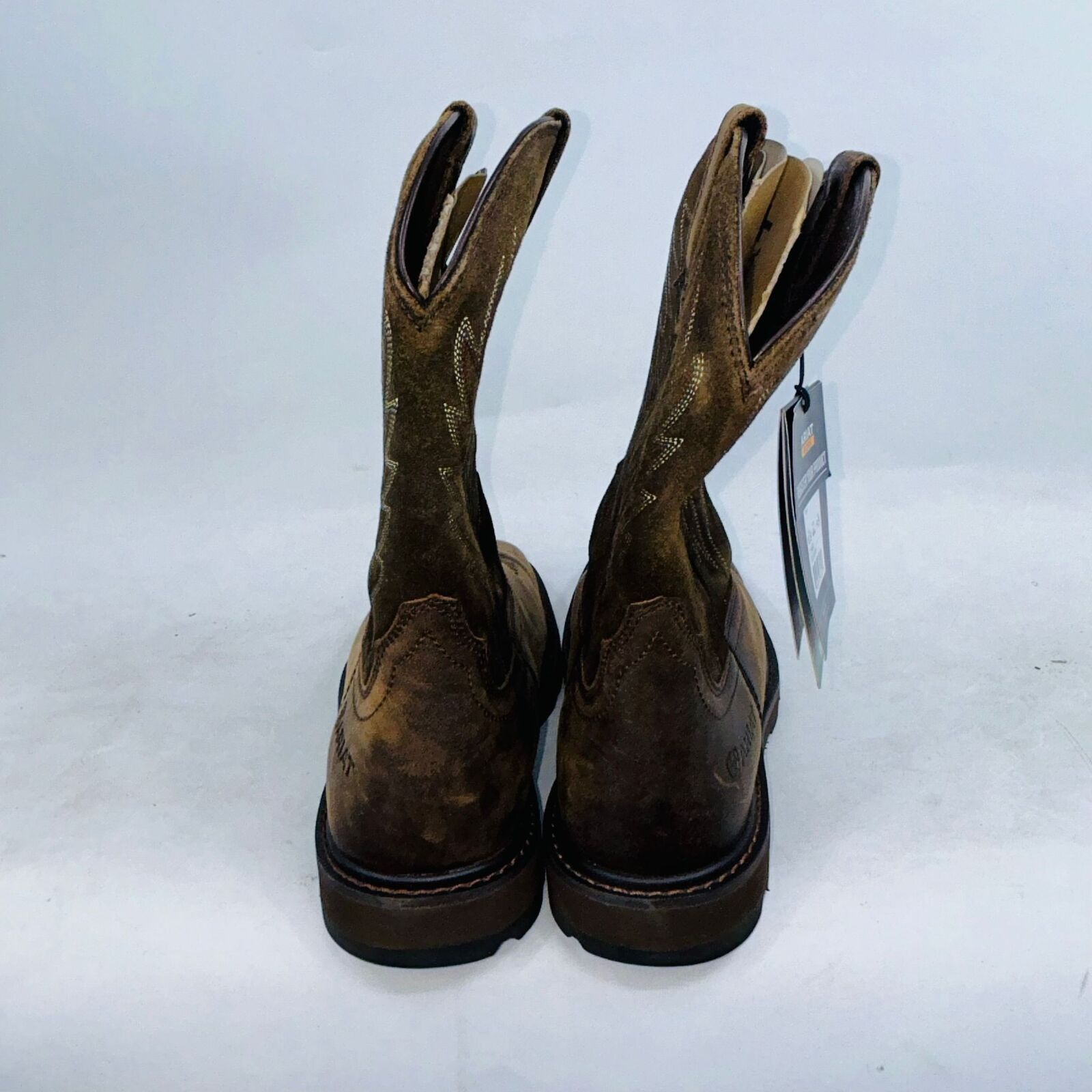 Ariat ARIAT MEN'S BROWN GROUNDBREAKER WIDE BOOTS SIZE 10.5D Size US 10.5 / EU 43-44 - 3 Thumbnail