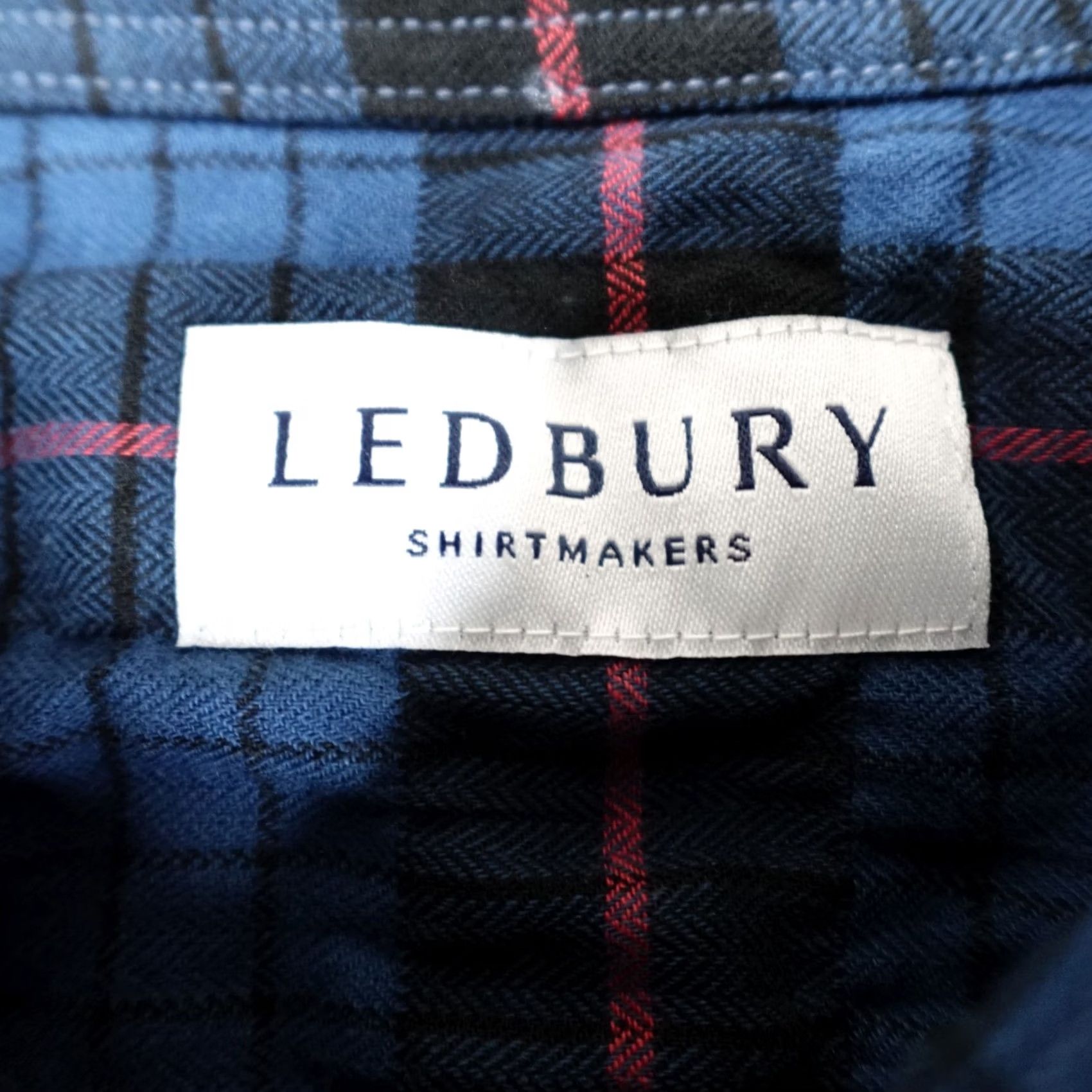 Vintage Ledbury Shirt 16-32 Blue Plaid Flannel Classic Short Body Mens Size US L / EU 52-54 / 3 - 7 Thumbnail
