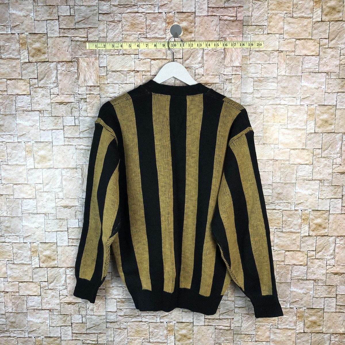 Japanese Brand Brezzey Street Brown Stripe Cardigan Knitwear #A1108 Size US L / EU 52-54 / 3 - 12 Thumbnail