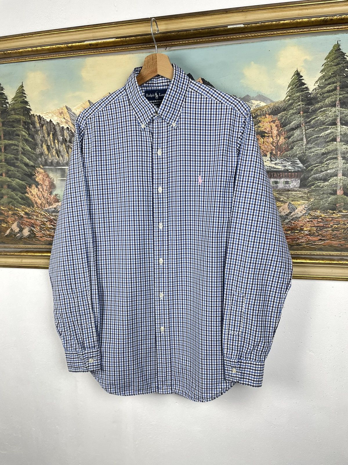 Polo Ralph Lauren Polo Ralph Lauren Blue Checkered Shirt Old Money Luxury Size US M / EU 48-50 / 2 - 2 Thumbnail